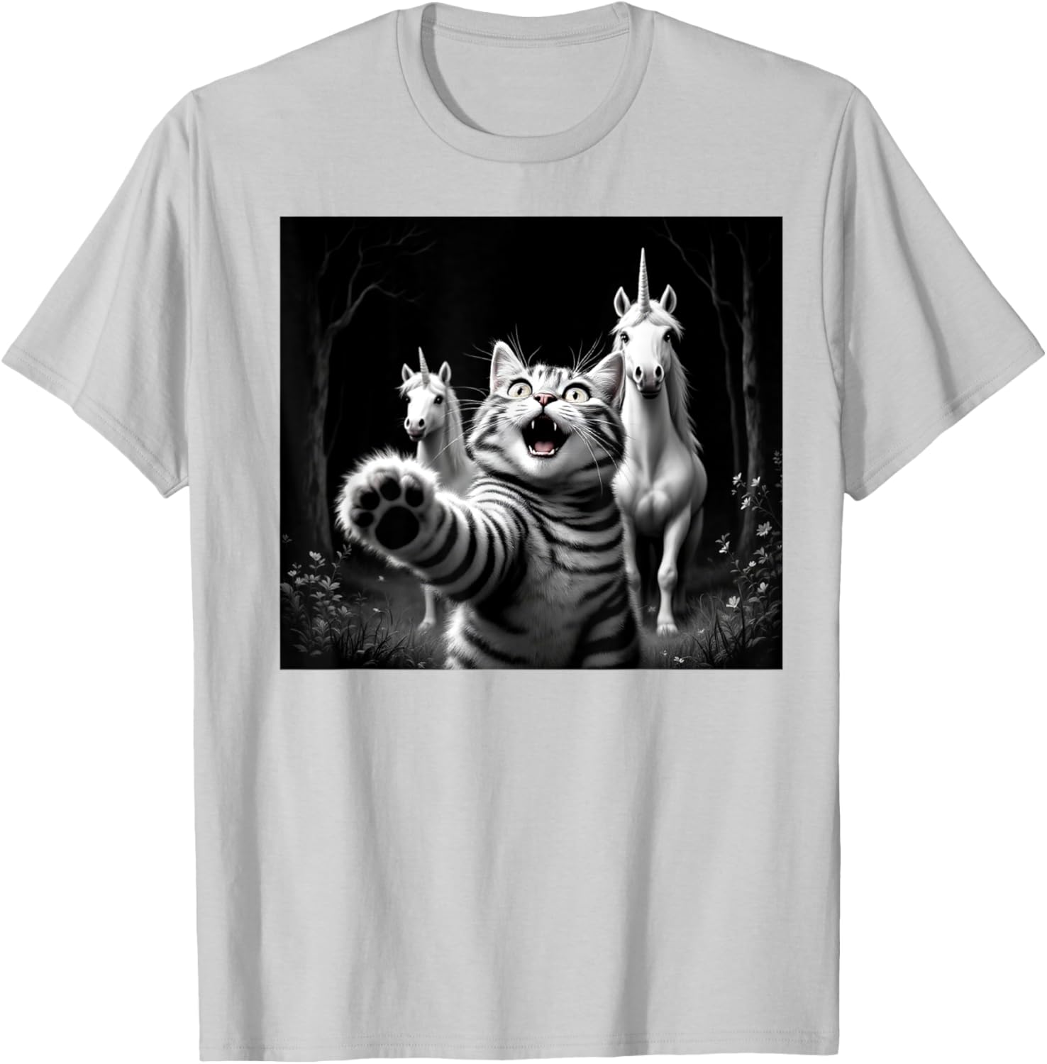 Funny Cat and Unicorn Selfie T-Shirt for Cat Lovers and Kids - 24