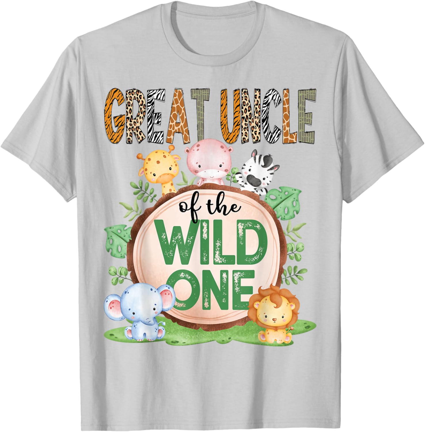 Great Uncle Of The Wild One Safari Jungle T-Shirt for 1st Birthday Fun - 6