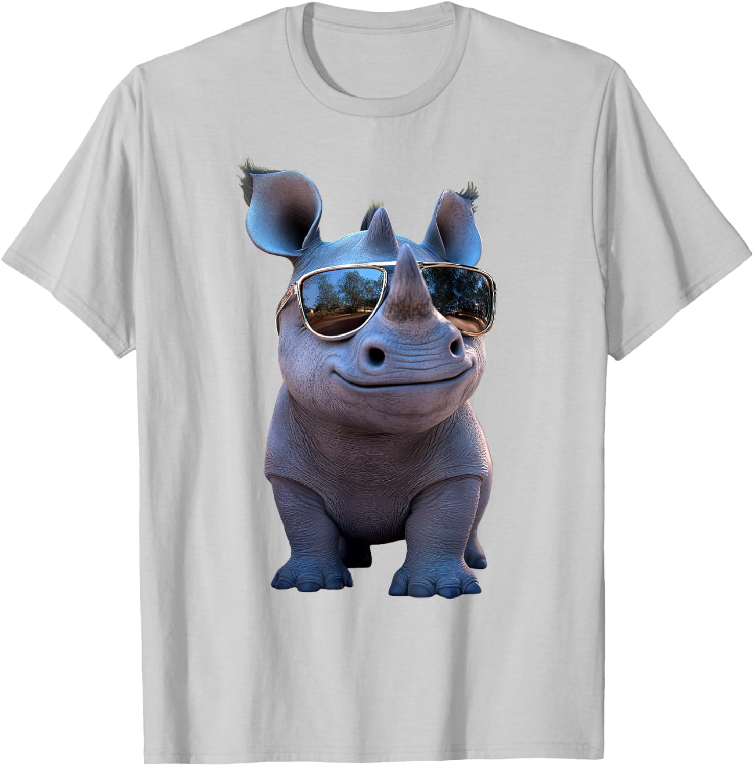 Cute Rhino Safari T-Shirt for Animal Lovers | White Rhinoceros Apparel - 2
