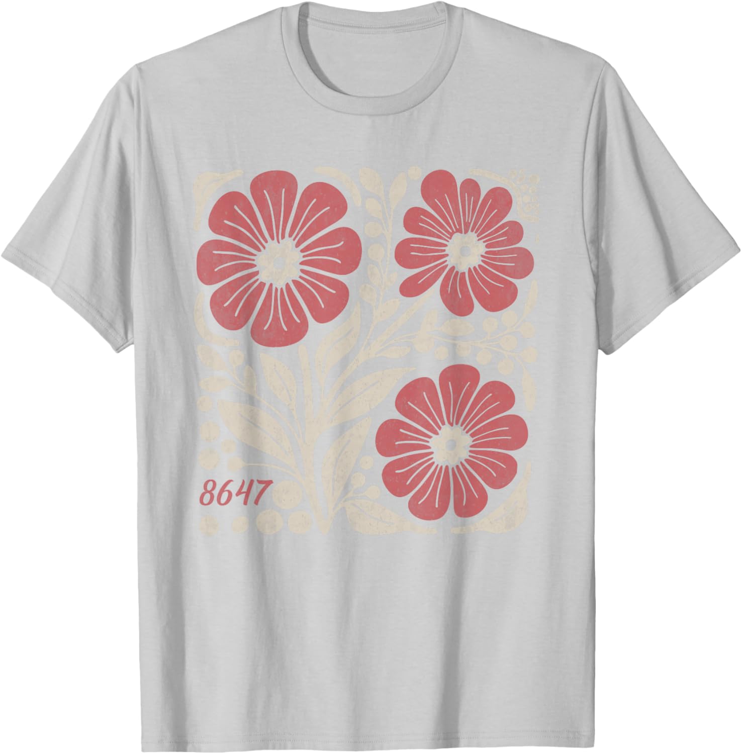 Floral Boho Anti Trump 86 47 T-Shirt for Stylish Casual Wear - 3