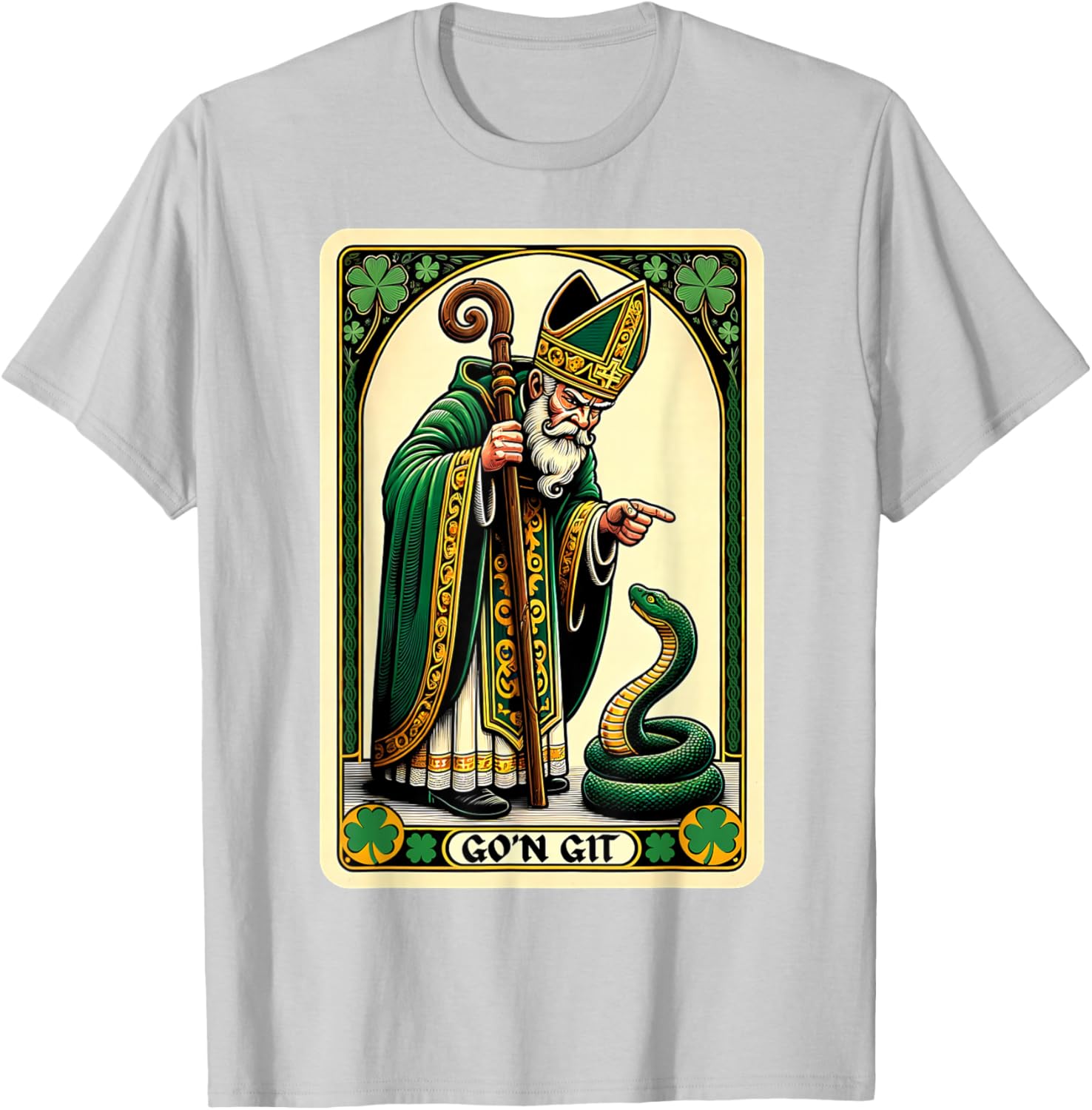 Funny St Patricks Day Tarot Card Go'n Git T-Shirt for Festive Fun - 22