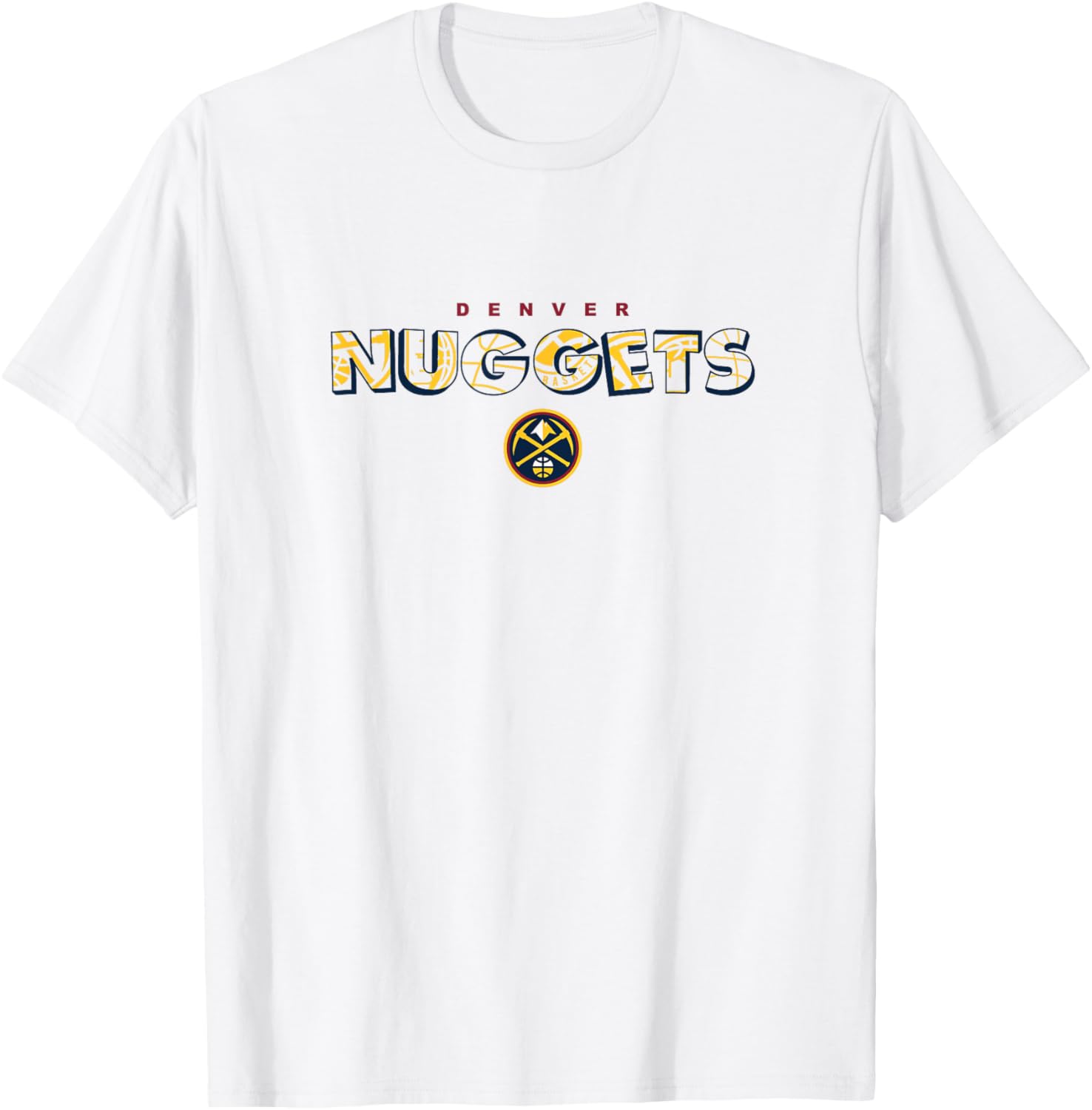 Denver Nuggets Logo Knockout White T-Shirt for Fans and Fashion Lovers - 1