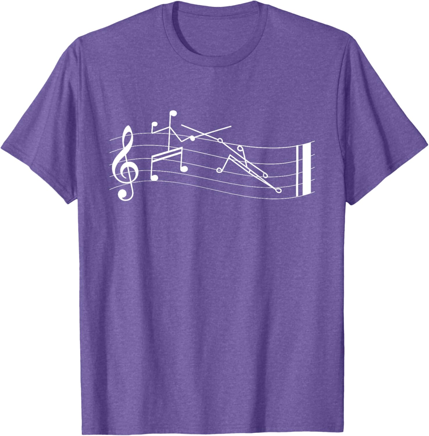 Funny Stick-Figure Music Notes En-garde T-Shirt for Music Lovers - 23