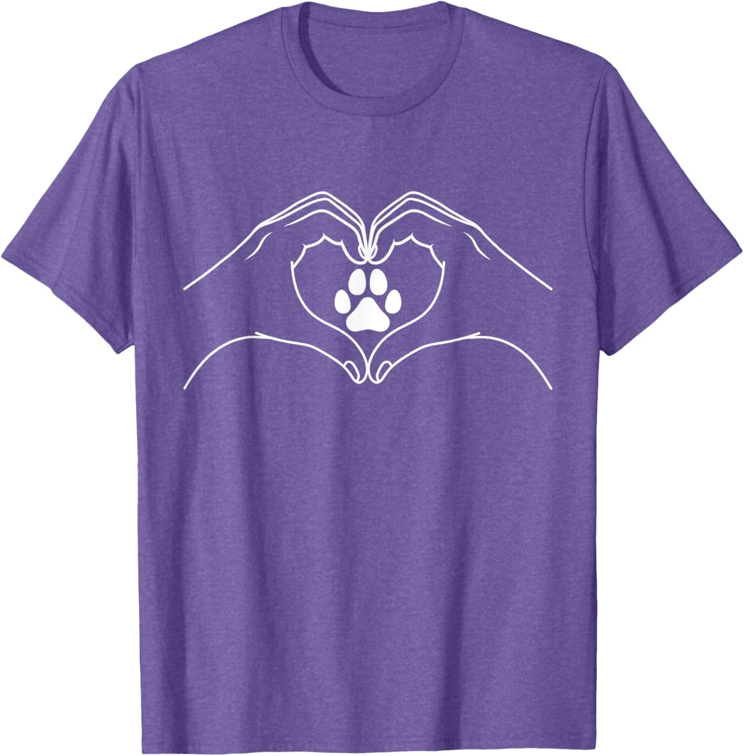 Cute Cat Dog Paw Print Heart T-Shirt for Pet Lovers and Friends - 21