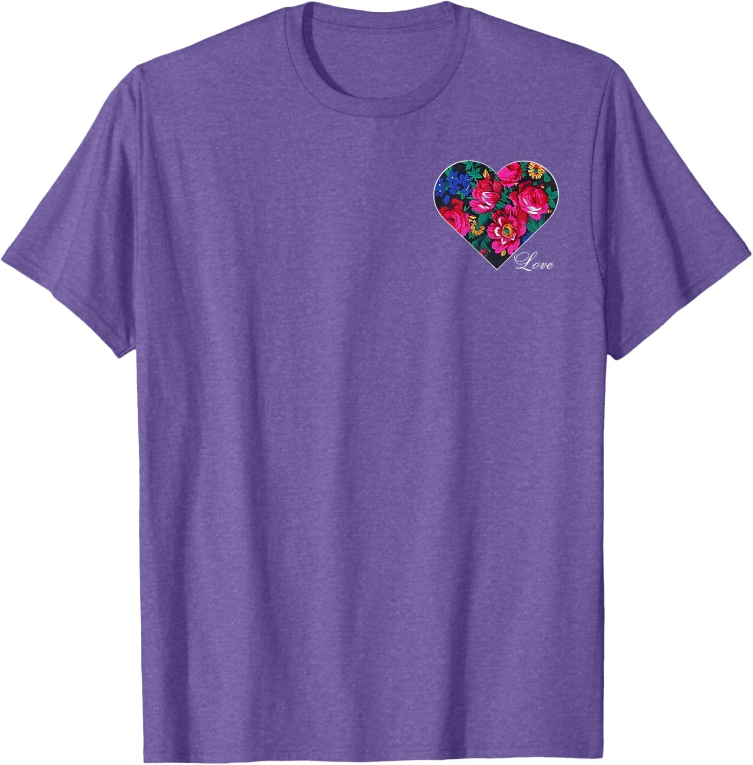 Floral Heart Love T-Shirt for Native American Women - Masani Scarf Design - 16