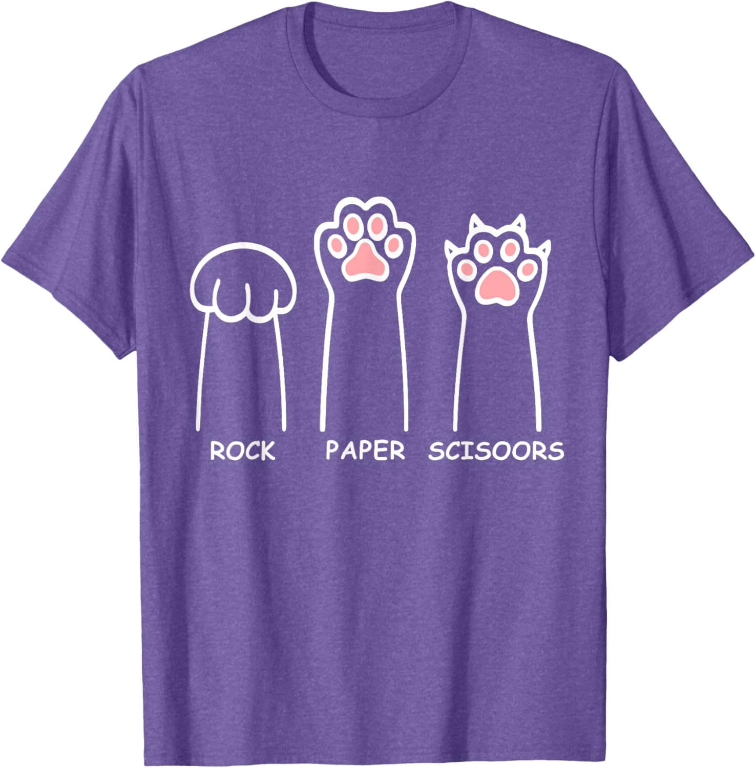 Funny Cat Paws Rock Paper Scissors T-Shirt for Men and Women - 3