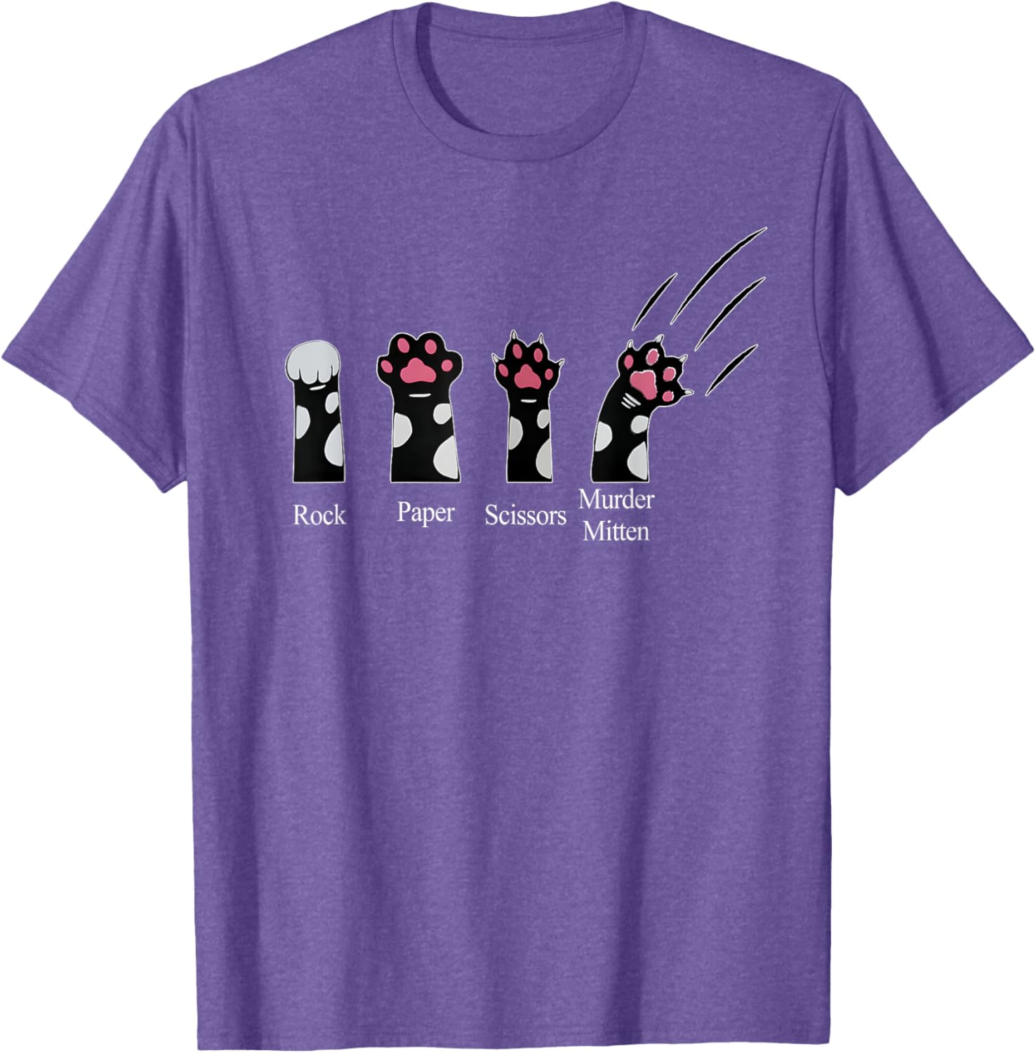 Cute Cats Rock Paper Scissors Murder Mittens Funny T-Shirt for Cat Lovers - 2