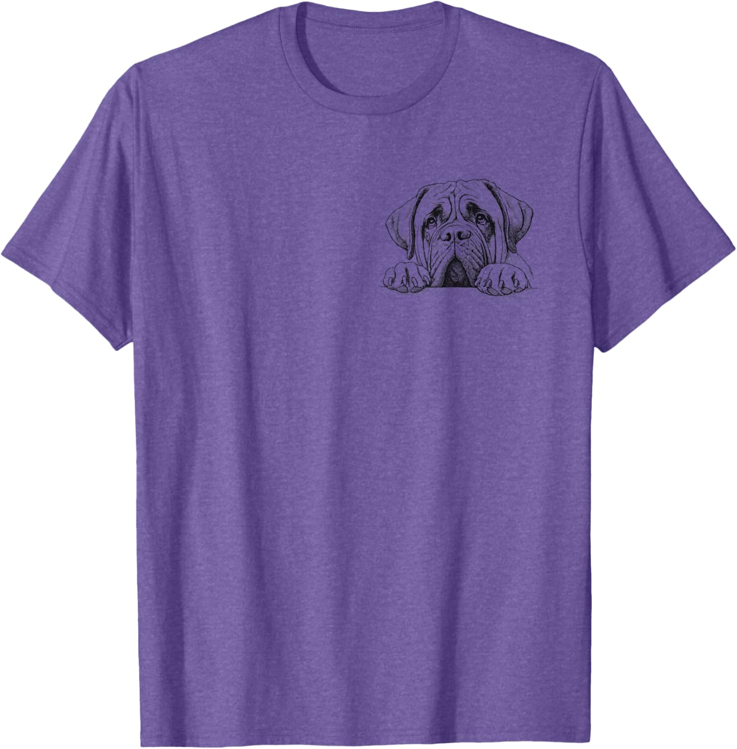 Cute Mastiff Peeking Dog T-Shirt for Men and Women - Adorable Pet Lovers Design - 6