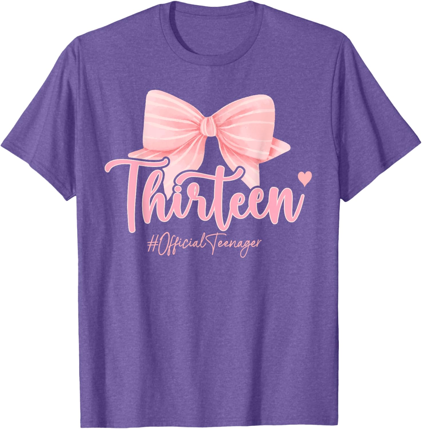 Cute Pink 13th Birthday Coquette Bow T-Shirt for Girls Celebrating 13 - 10