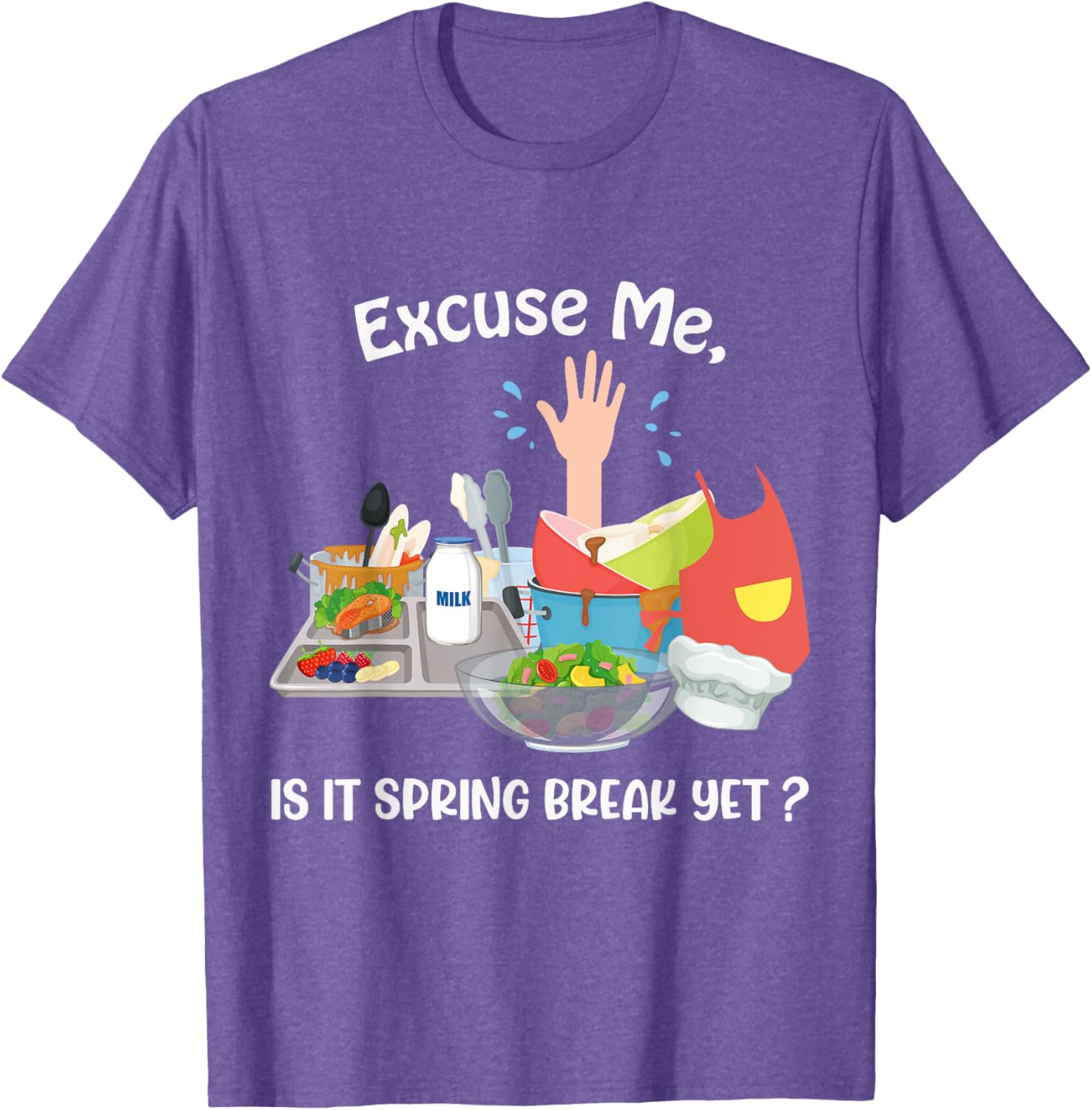 Funny Lunch Lady Life T-Shirt for Spring Break Enthusiasts - 16