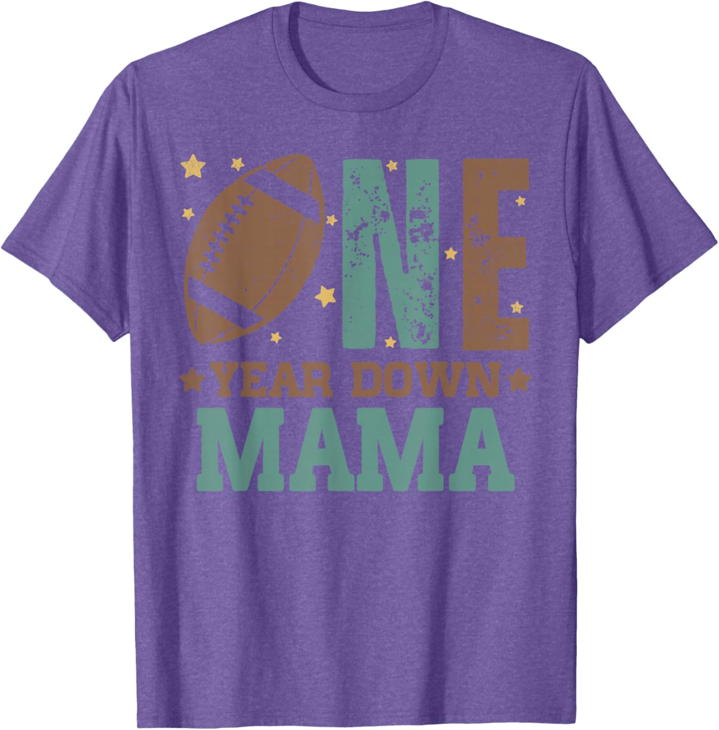 Cute Mama of 1 Year Old Football Birthday Party T-Shirt for Moms - 19