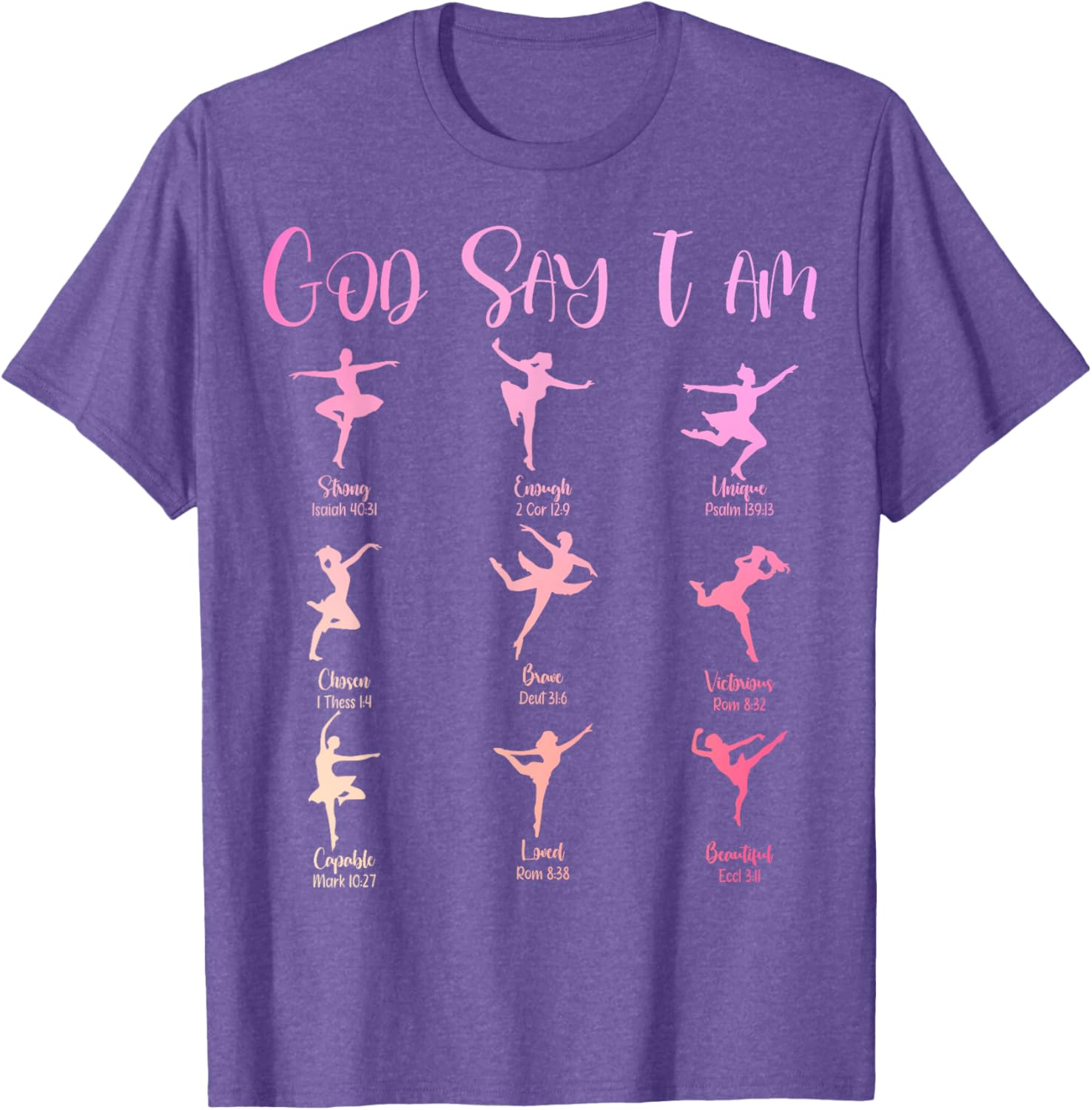 Christian God Says I Am Cute Pink Ballet Dancer T-Shirt for Girls - 4