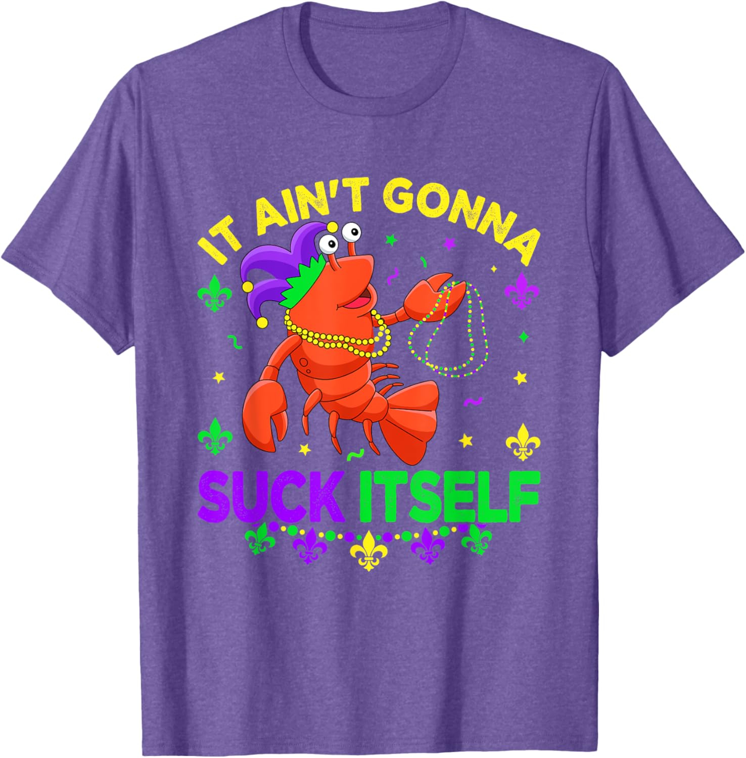 Fun Crawfish Jester Beads Mardi Gras T-Shirt for Festive Celebrations - 3