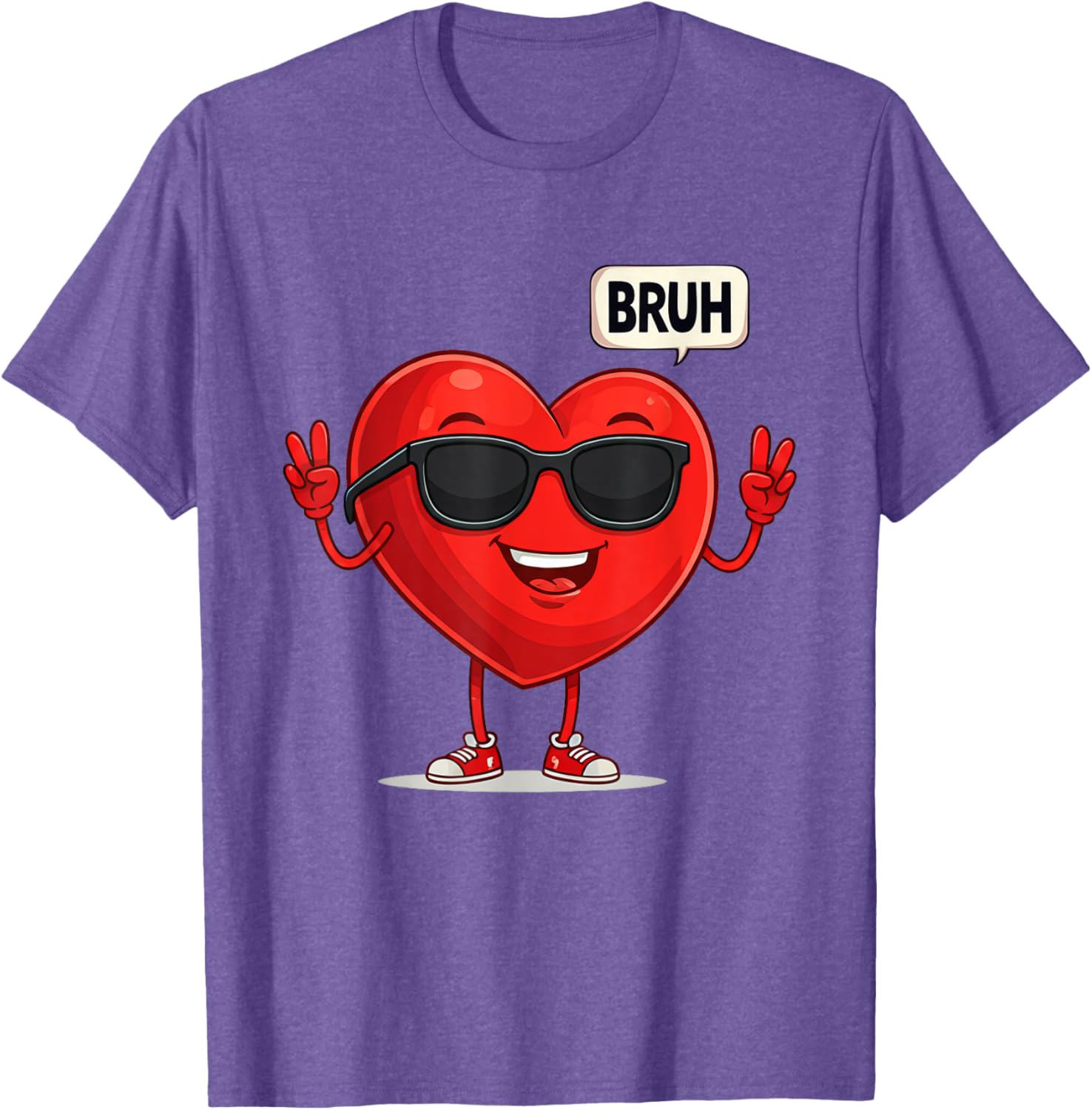 BRUH Valentine's Day Heart Humor Meme Graphic T-Shirt for Men and Women - 19