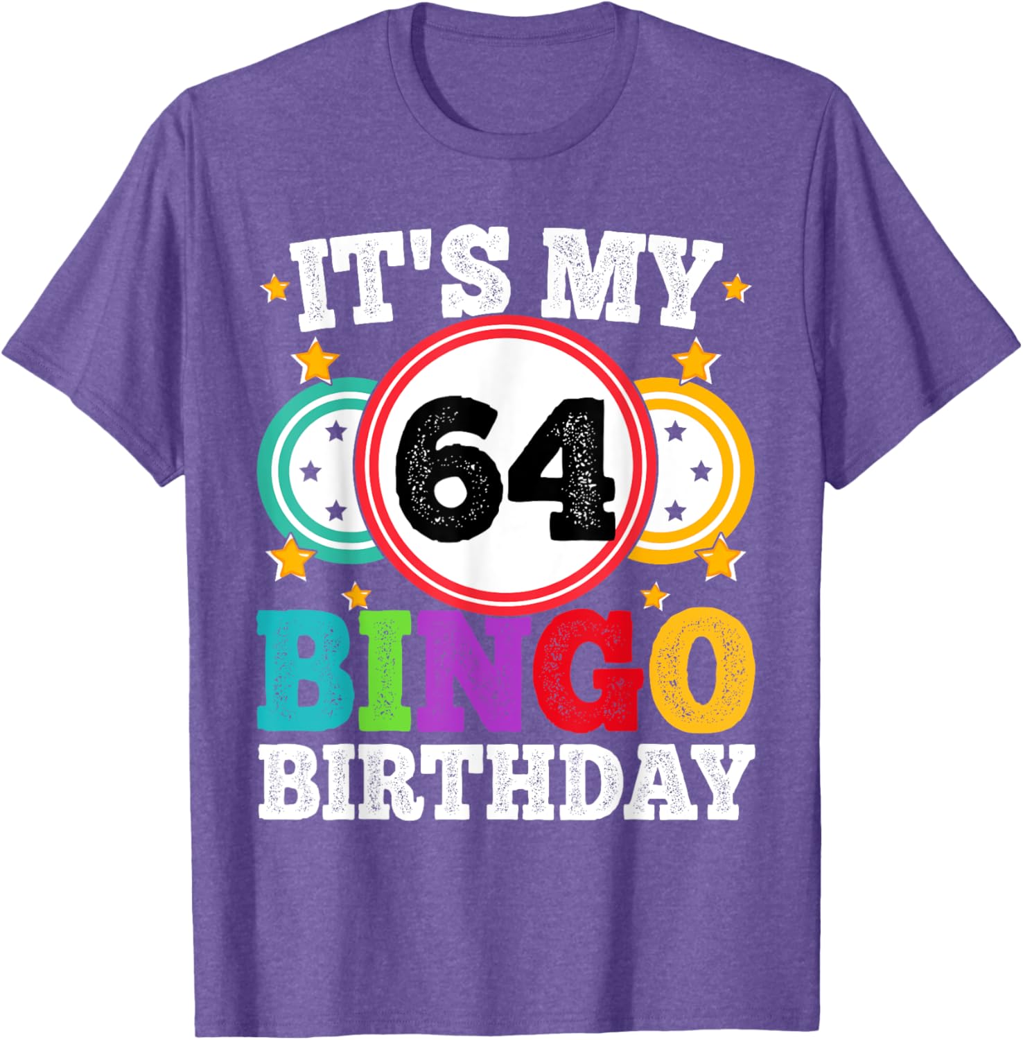 Funny 64th Birthday Bingo T-Shirt for Men and Women - Celebrate in Style! - 19
