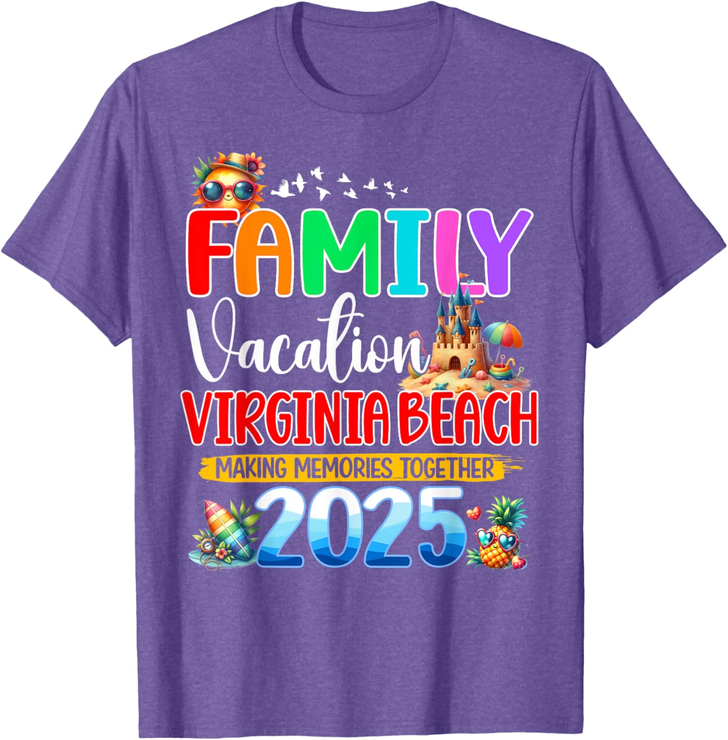 Family Vacation Virginia Beach 2025 Matching Group T-Shirt for All Ages - 5
