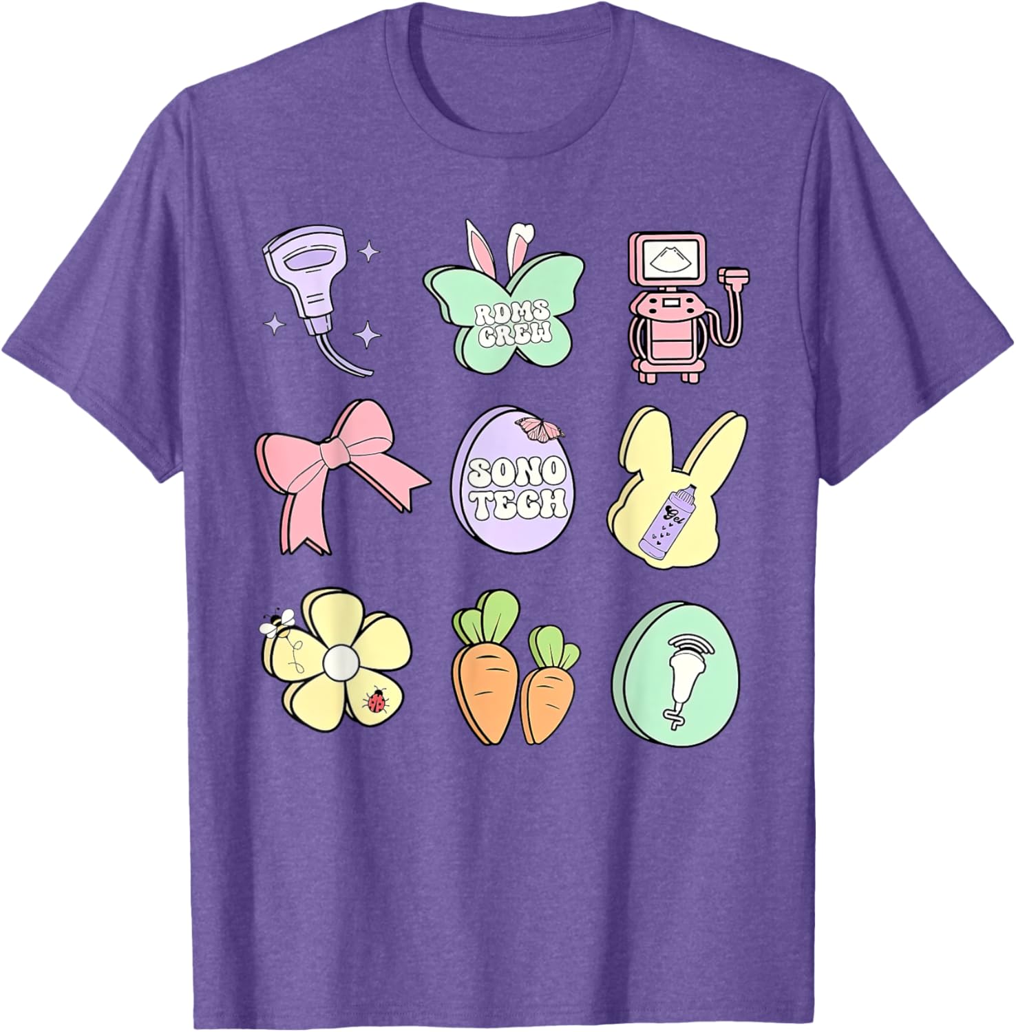 Coquette Bow Sono Tech Sonographer Easter T-Shirt for Ultrasound Lovers - 3