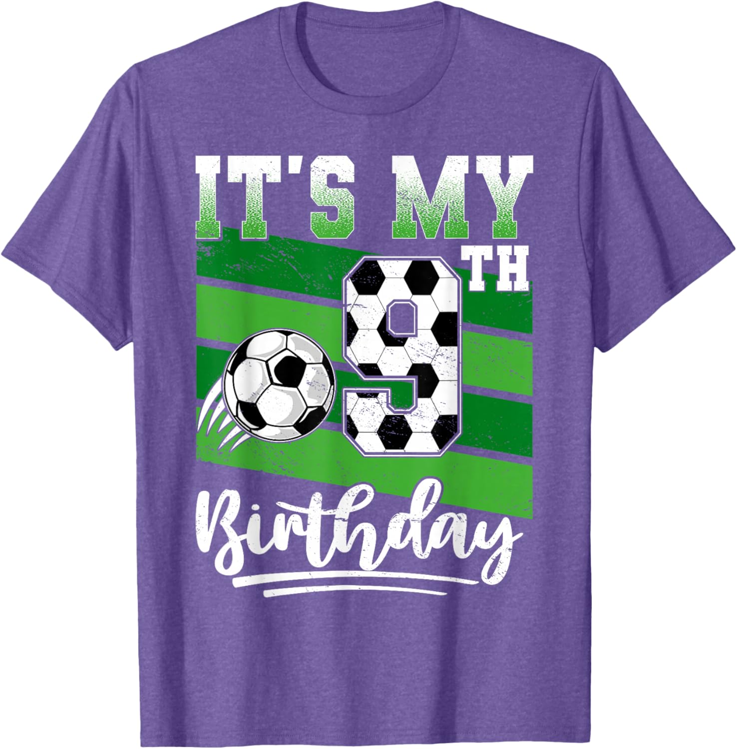 Cool 9th Birthday Soccer Ball T-Shirt for Kids Birthday Celebrations - 3