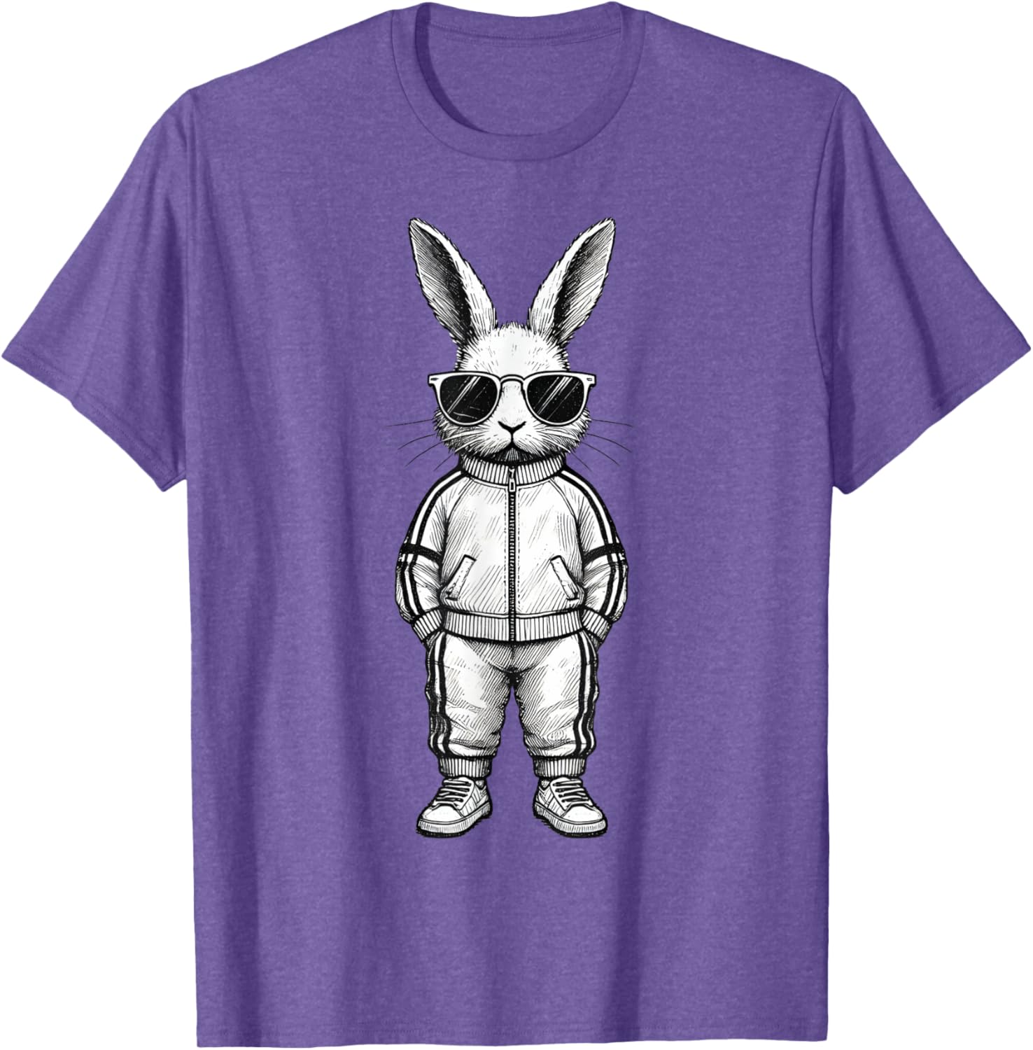 Cool Bunny Face with Sunglasses Easter T-Shirt for Boys and Kids - 13