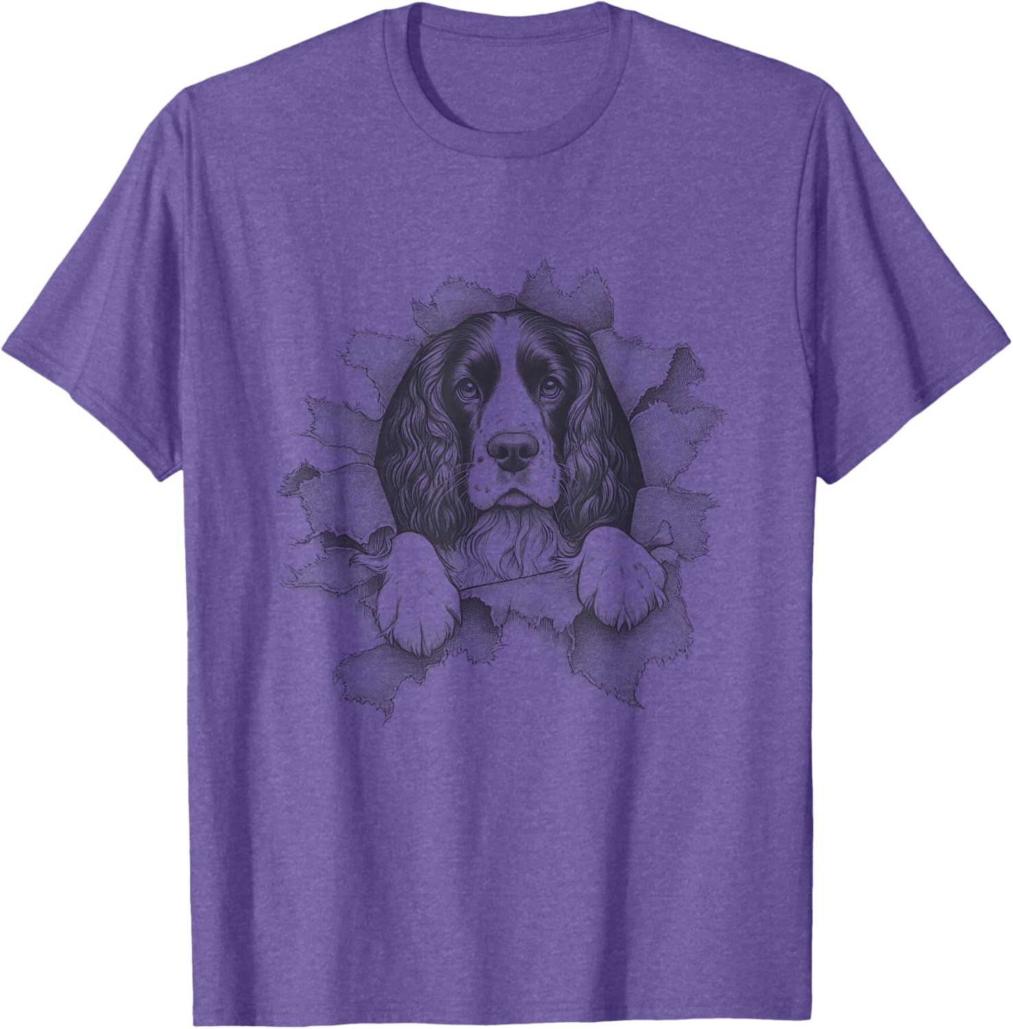 English Springer Spaniel Peeking T-Shirt for Dog Lovers - Fun and Stylish Wear - 5