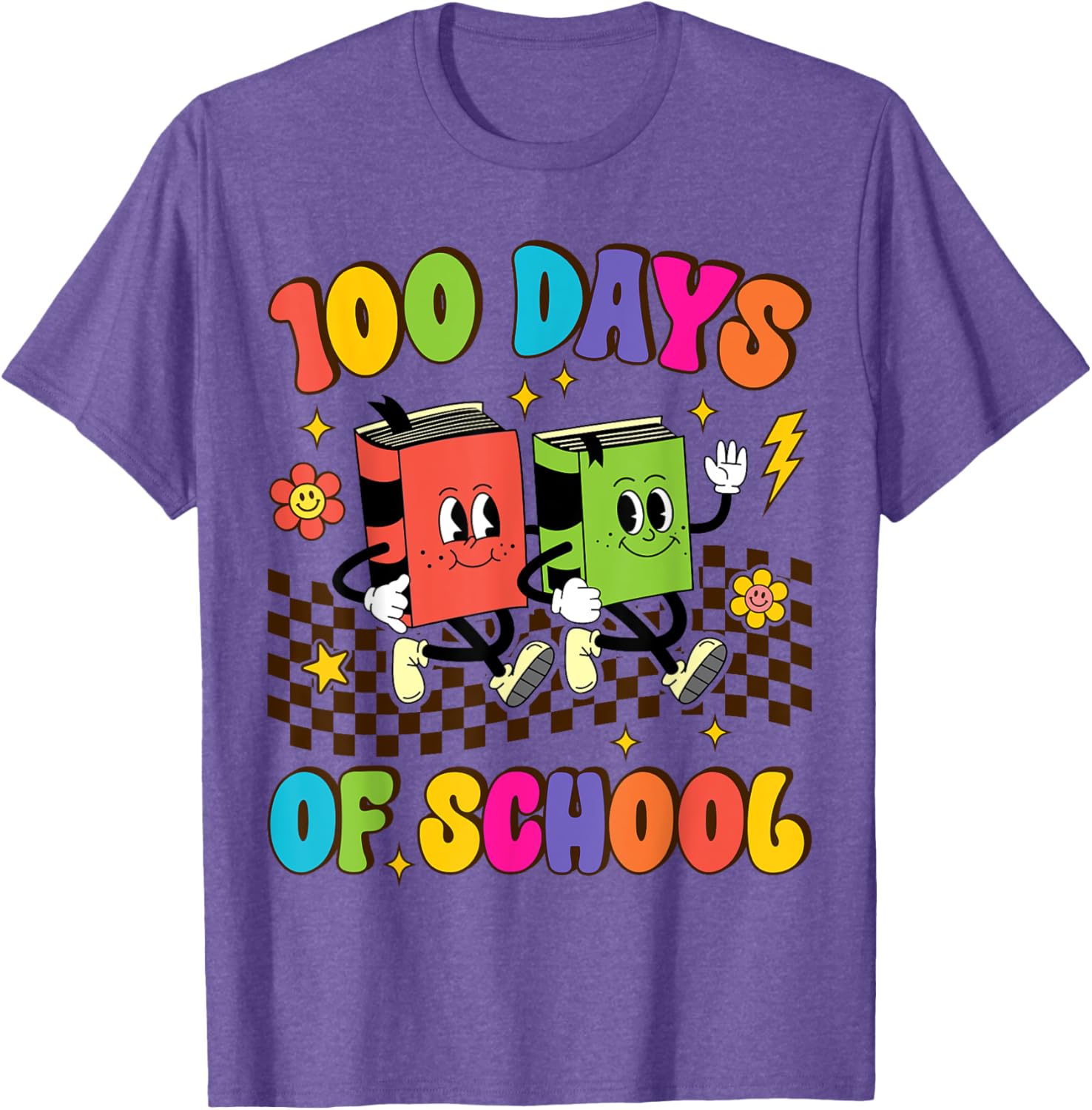 Groovy 100 Days of School T-Shirt for Kids and Teachers Fun Shirt - 17
