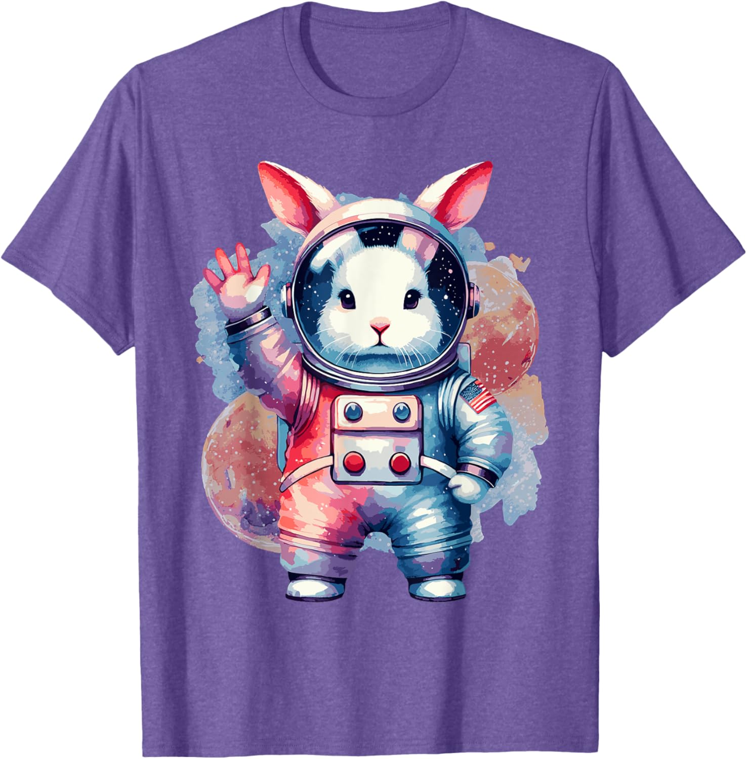 Funny Bunny Rabbit Astronaut Costume Easter T-Shirt for Kids - 19