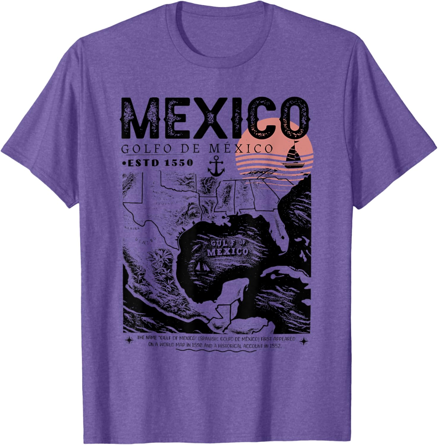 Gulf of Mexico 1550 History Facts T-Shirt for Ocean Lovers and Travelers - 6