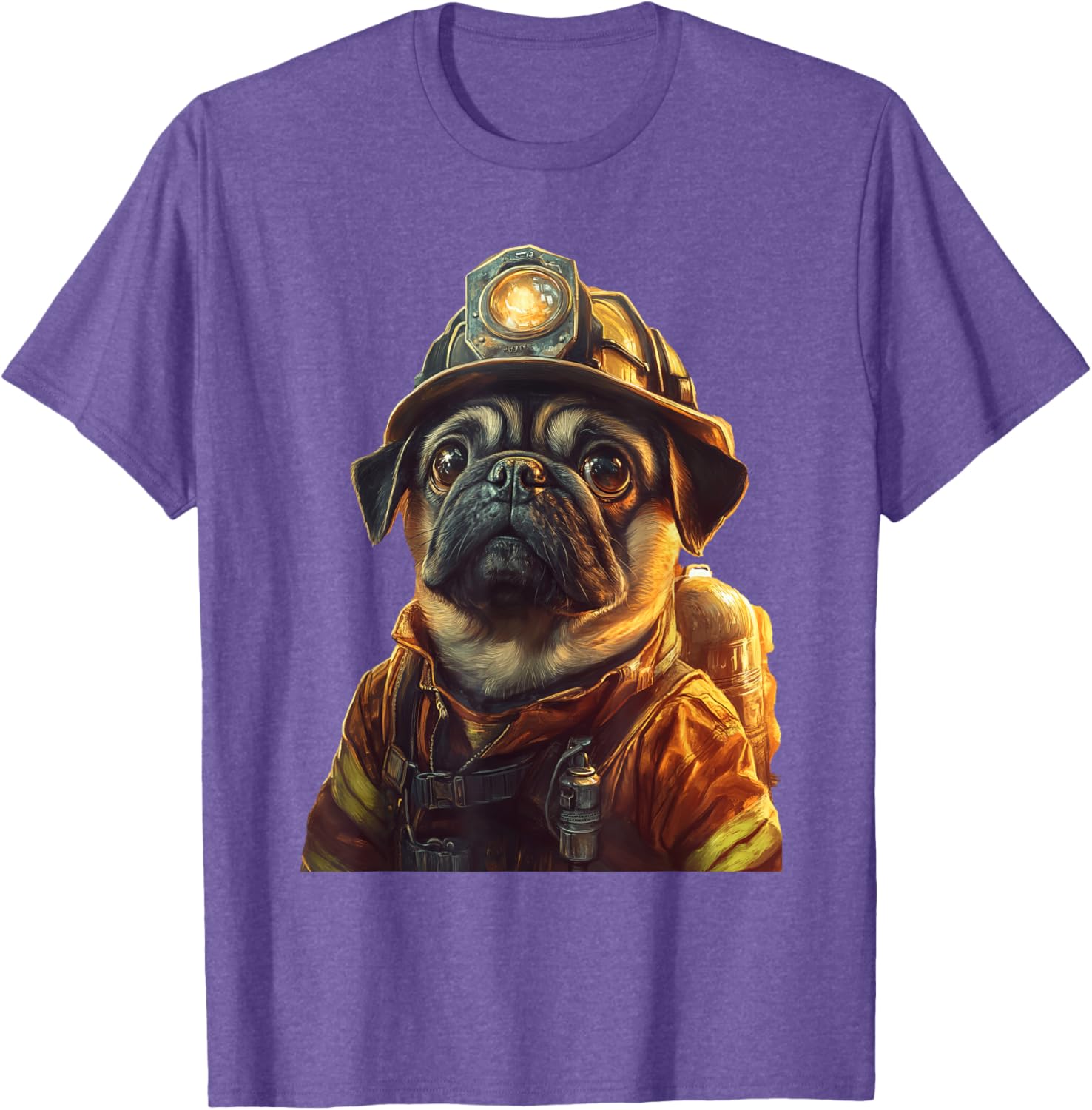 Cute Pug Firefighter T-Shirt for Dog Lovers - Fun and Playful Design - 5