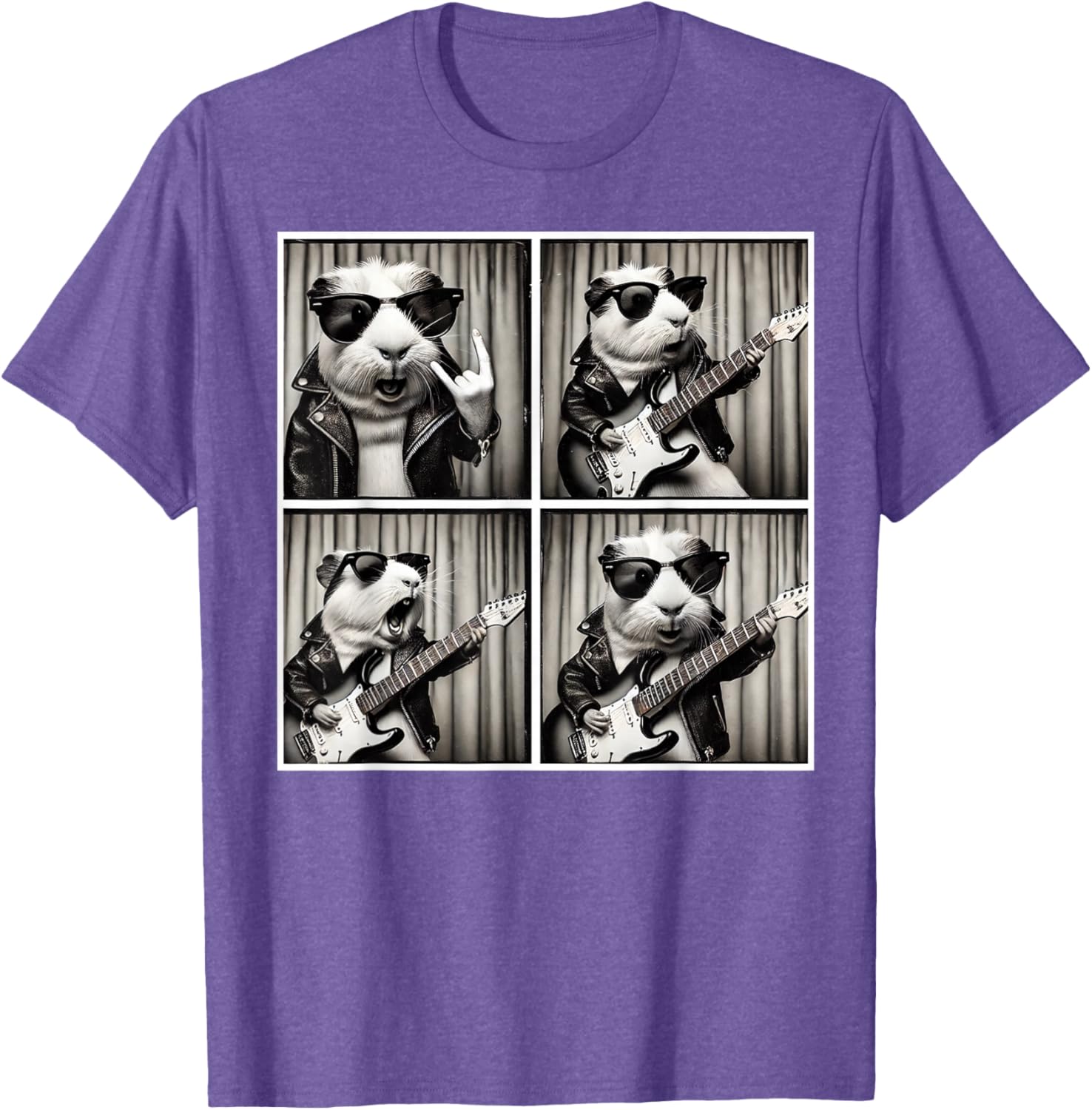 Cute Guinea Pig Electric Guitar T-Shirt for Music Lovers and Pet Fans - 29