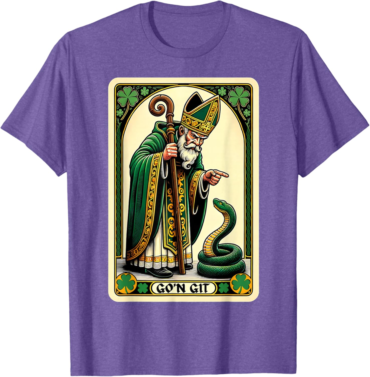 Funny St Patricks Day Tarot Card Go'n Git T-Shirt for Festive Fun - 25