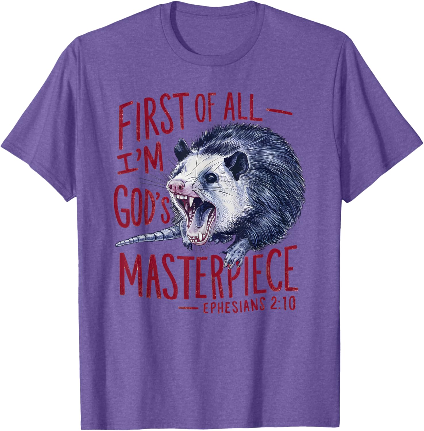 Funny Raccoon T-Shirt I'm God's Masterpiece Gift for Animal Lovers - 5