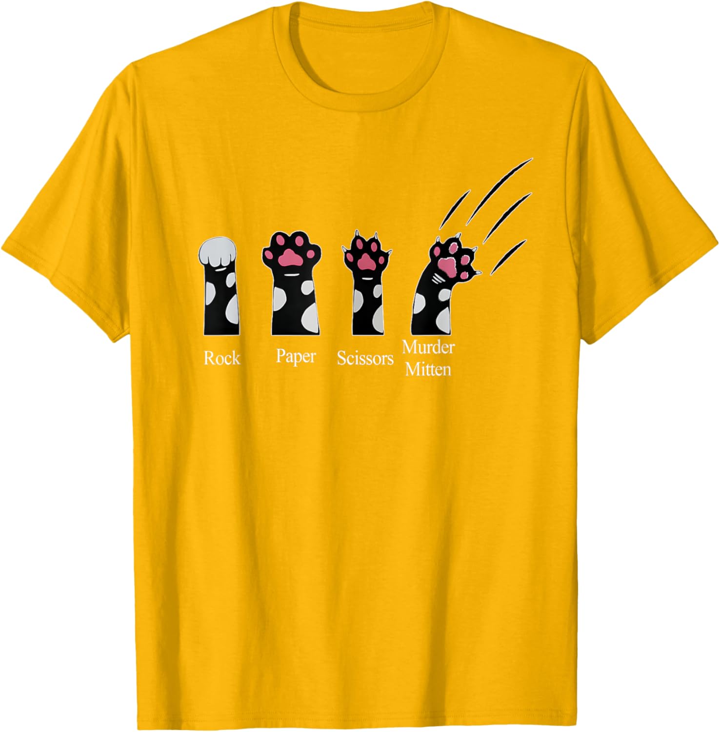 Cute Cats Rock Paper Scissors Murder Mittens Funny T-Shirt for Cat Lovers - 13