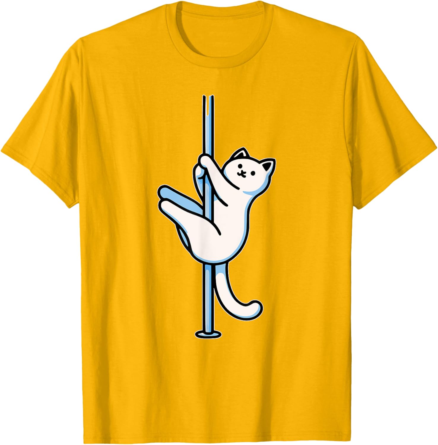Funny Cat Pole Dancer T-Shirt Adorable Gift for Cat Lovers-Unisex Design - 2
