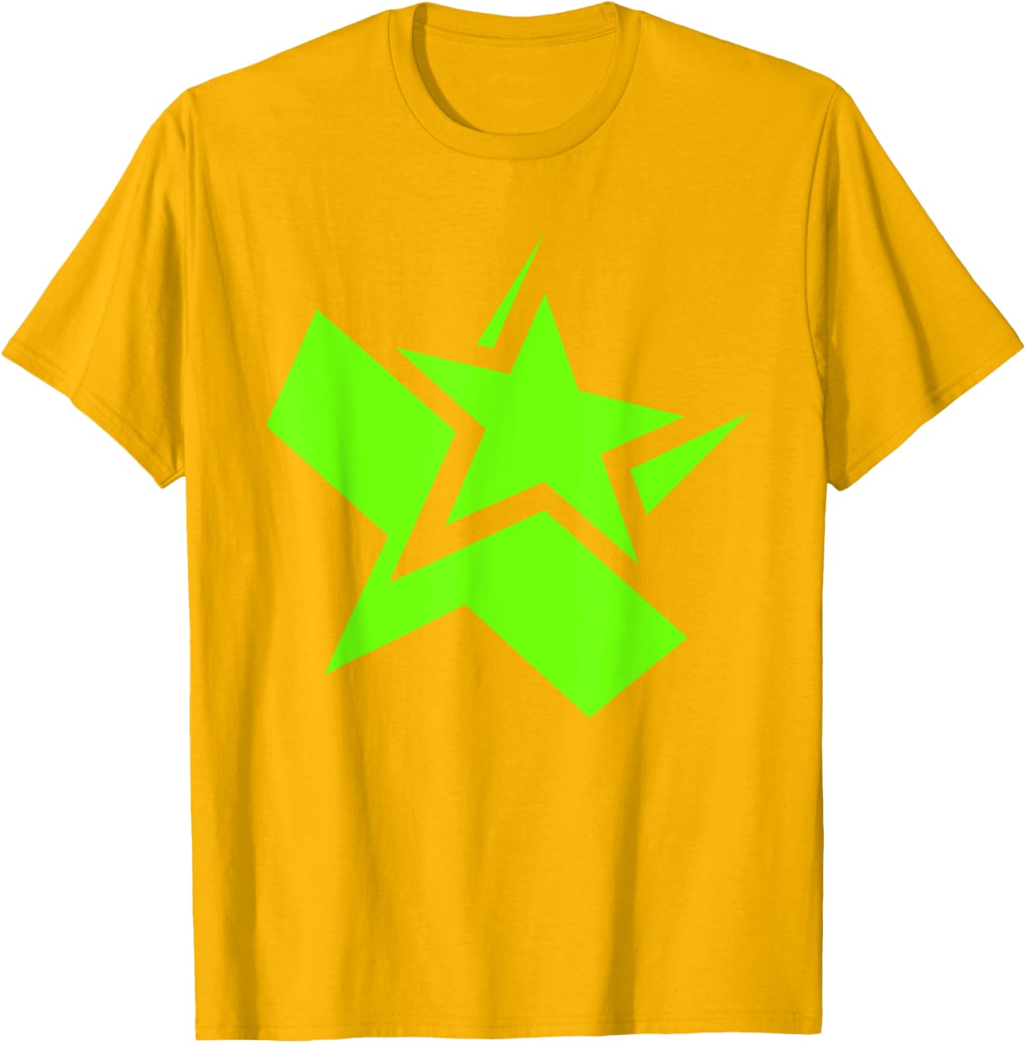 Green Chunky Star Graphic T-Shirt for Stylish Casual Wear - 29