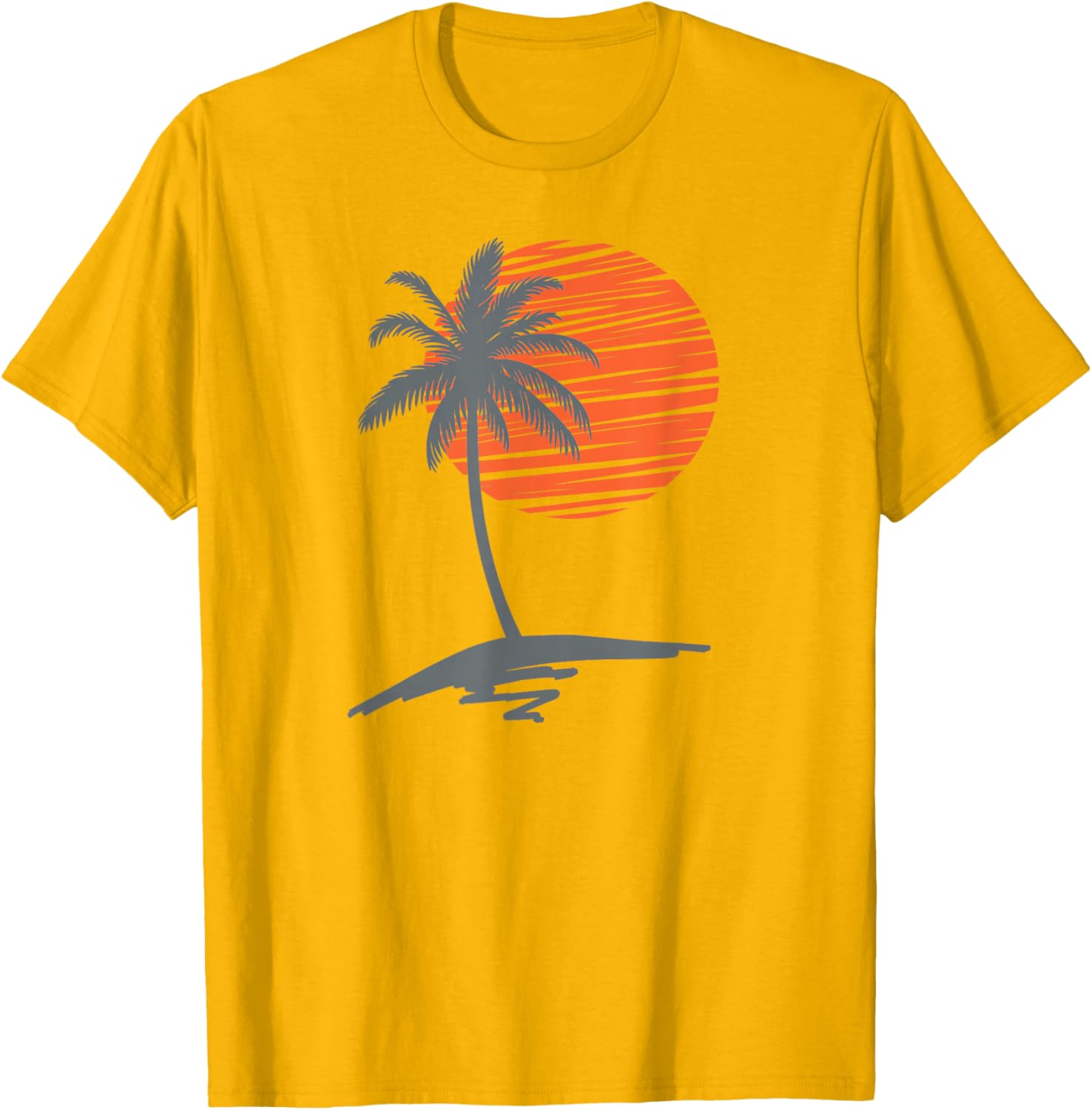 Cool Summer Beach T-Shirt for Men and Women with Sunset Palm Tree Design - 6