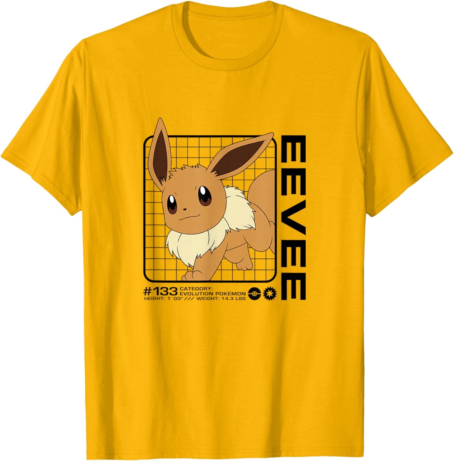 Cute Pokémon Eevee Stats T-Shirt for Fans of All Ages - 3
