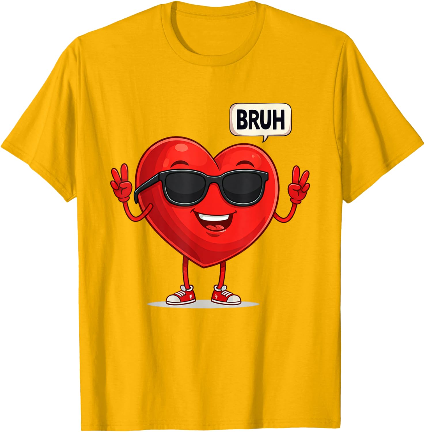 BRUH Valentine's Day Heart Humor Meme Graphic T-Shirt for Men and Women - 6