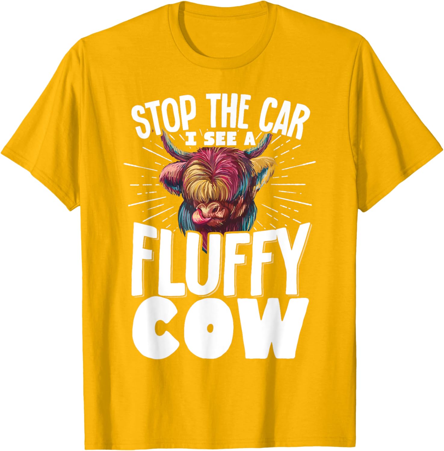 Fluffy Cow T-Shirt for Animal Lovers - Stop the Car Fun Tee - 12