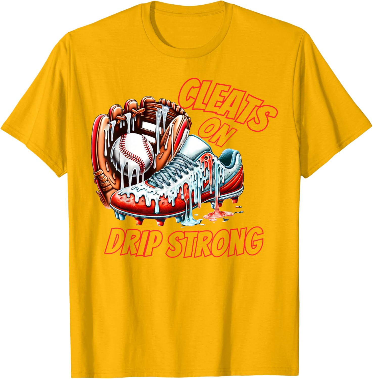 Cool Cleats On Drip Baseball Ice Cream T-Shirt for Kids and Adults - 19