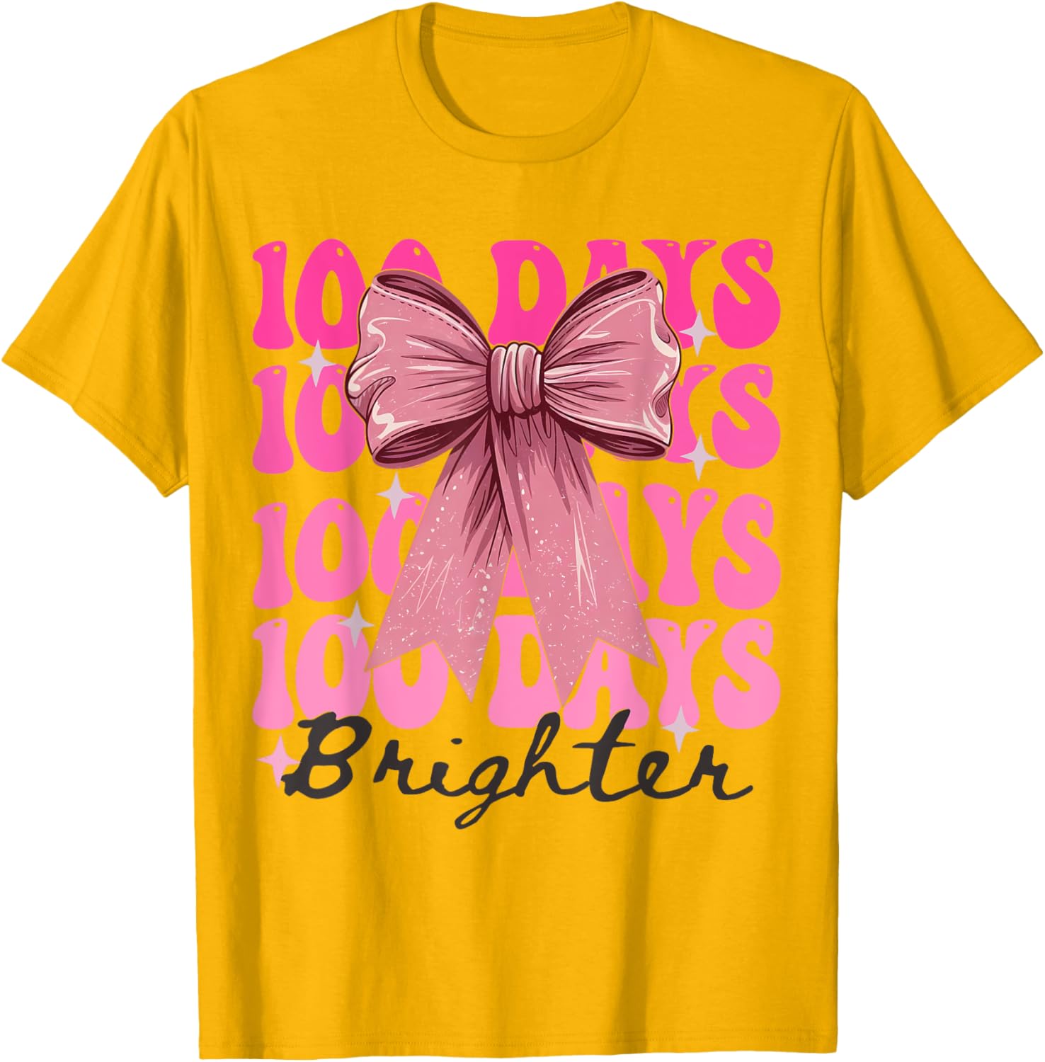 Cute 100 Days of School Girls Coquette Bow T-Shirt for Celebrations - 15