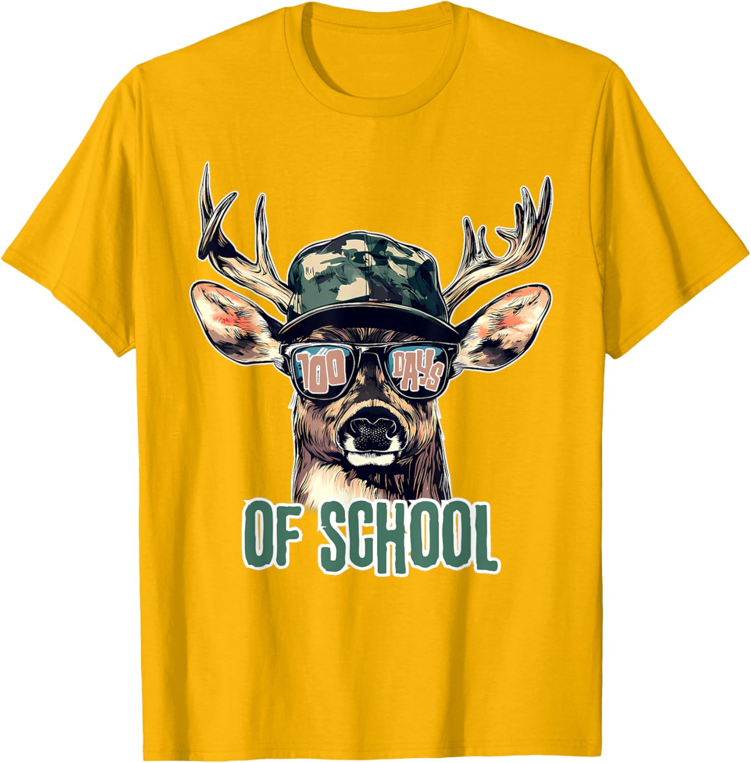 Bucked 100 Days of School Deer Hunting T-Shirt for Kids and Teens - 10