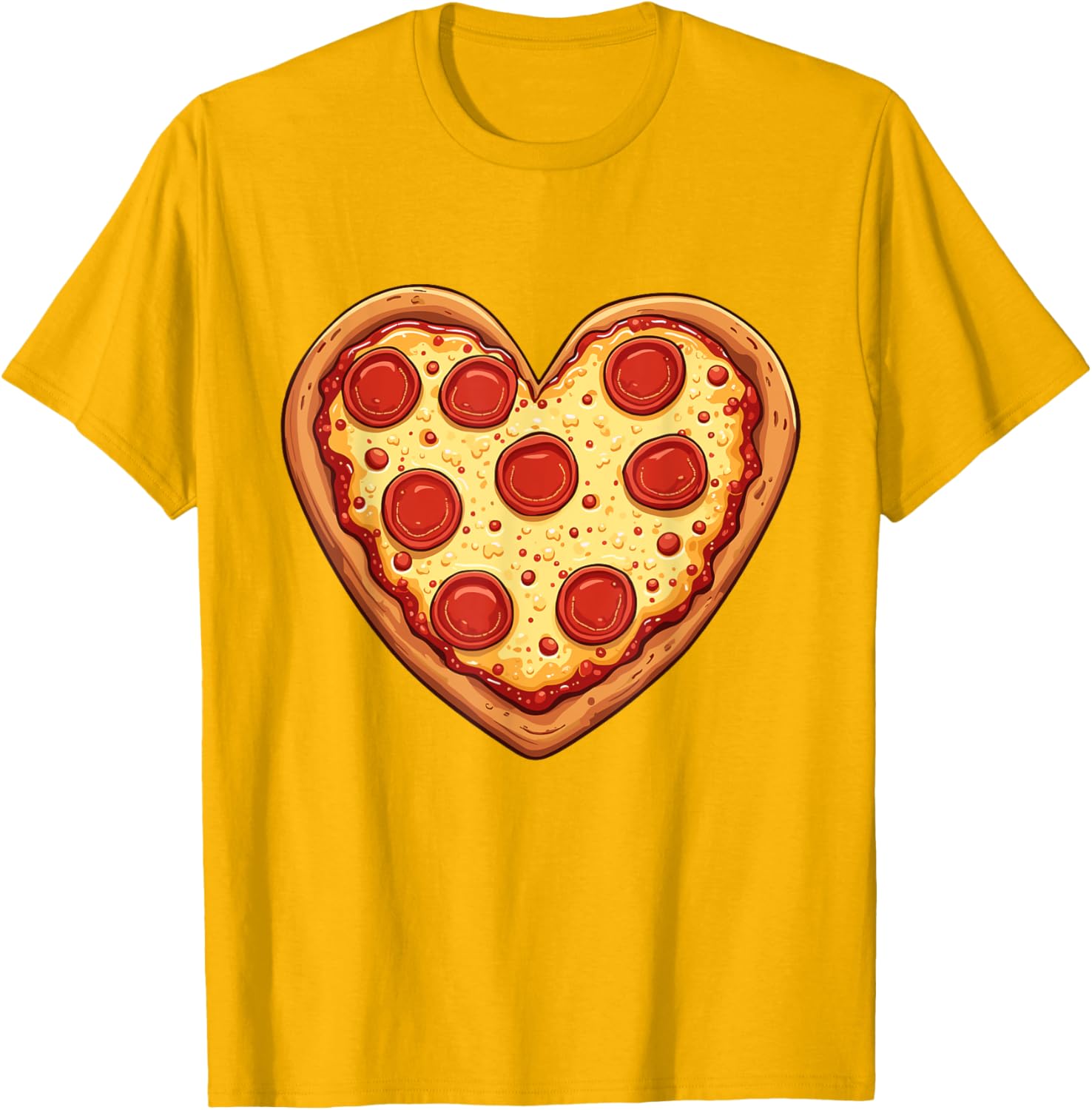 Cute Heart-Shaped Pizza Valentine's Day T-Shirt for Pizza Lovers - 4
