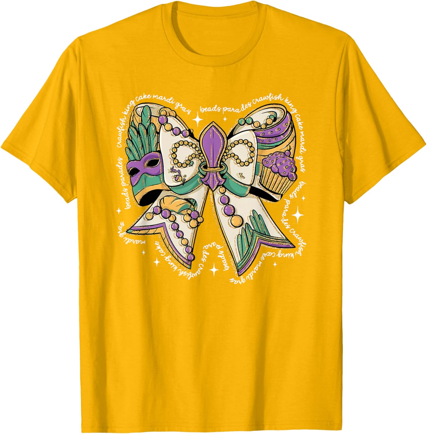 Coquette Bow Mardi Gras T-Shirt for Men and Women - Fun Festival Wear - 12