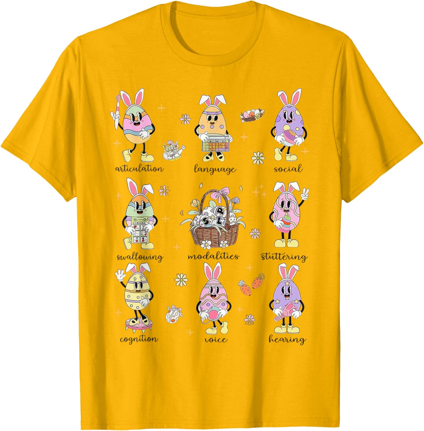 Easter Bunny SLP T-Shirt for Speech Language Pathologists in Spring - 6