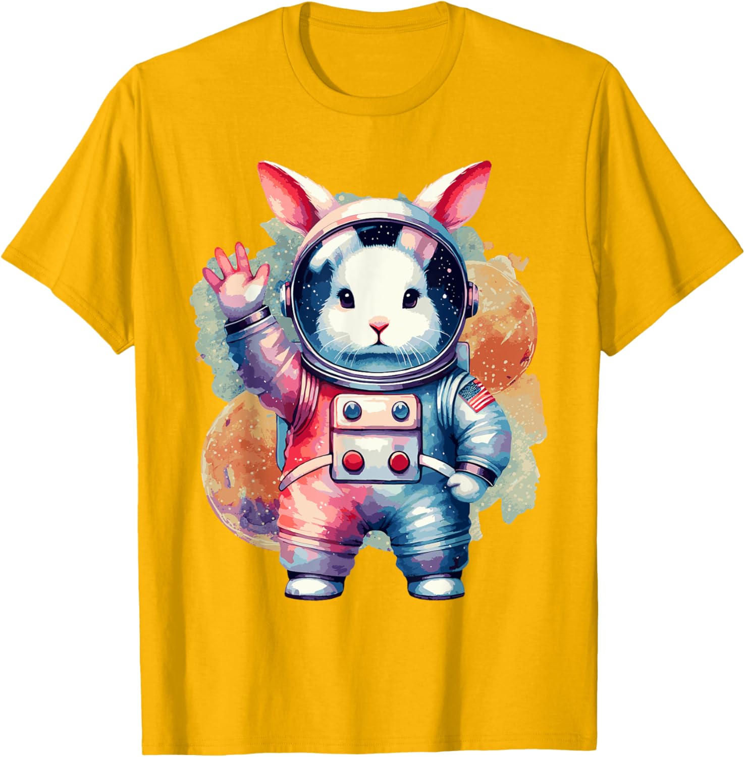 Funny Bunny Rabbit Astronaut Costume Easter T-Shirt for Kids - 4