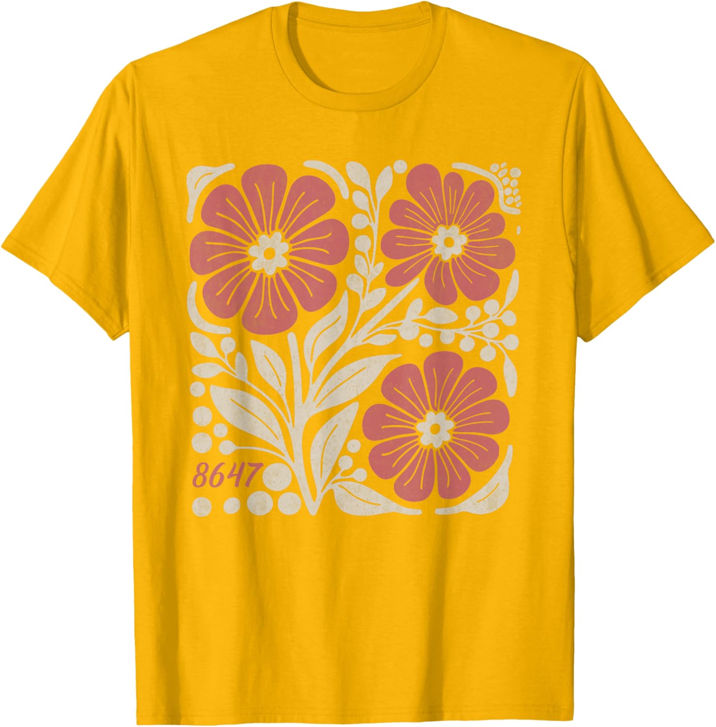 Floral Boho Anti Trump 86 47 T-Shirt for Stylish Casual Wear - 2