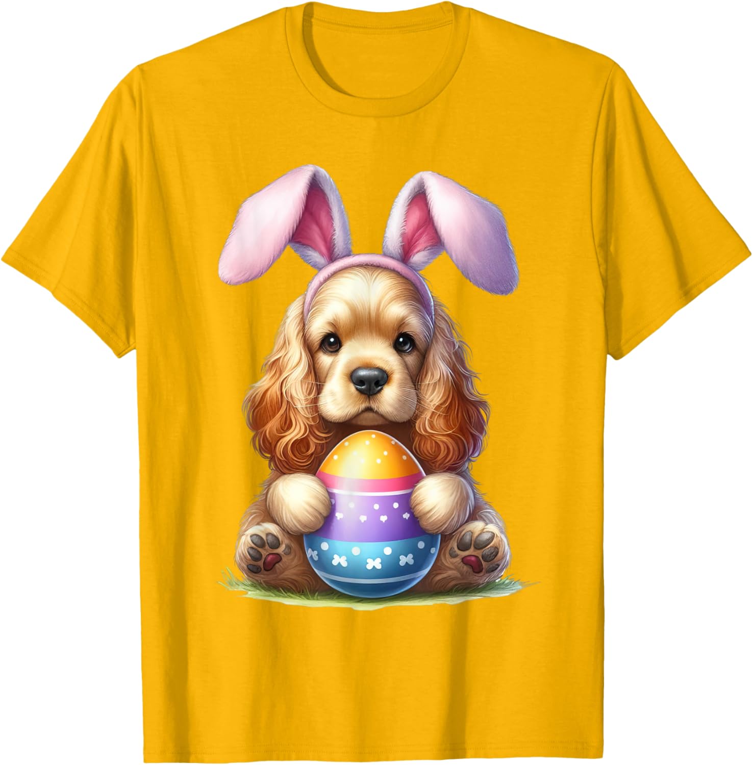 Cute Bunny Cocker Spaniel Easter T-Shirt for Men and Women Celebrating Spring - 18