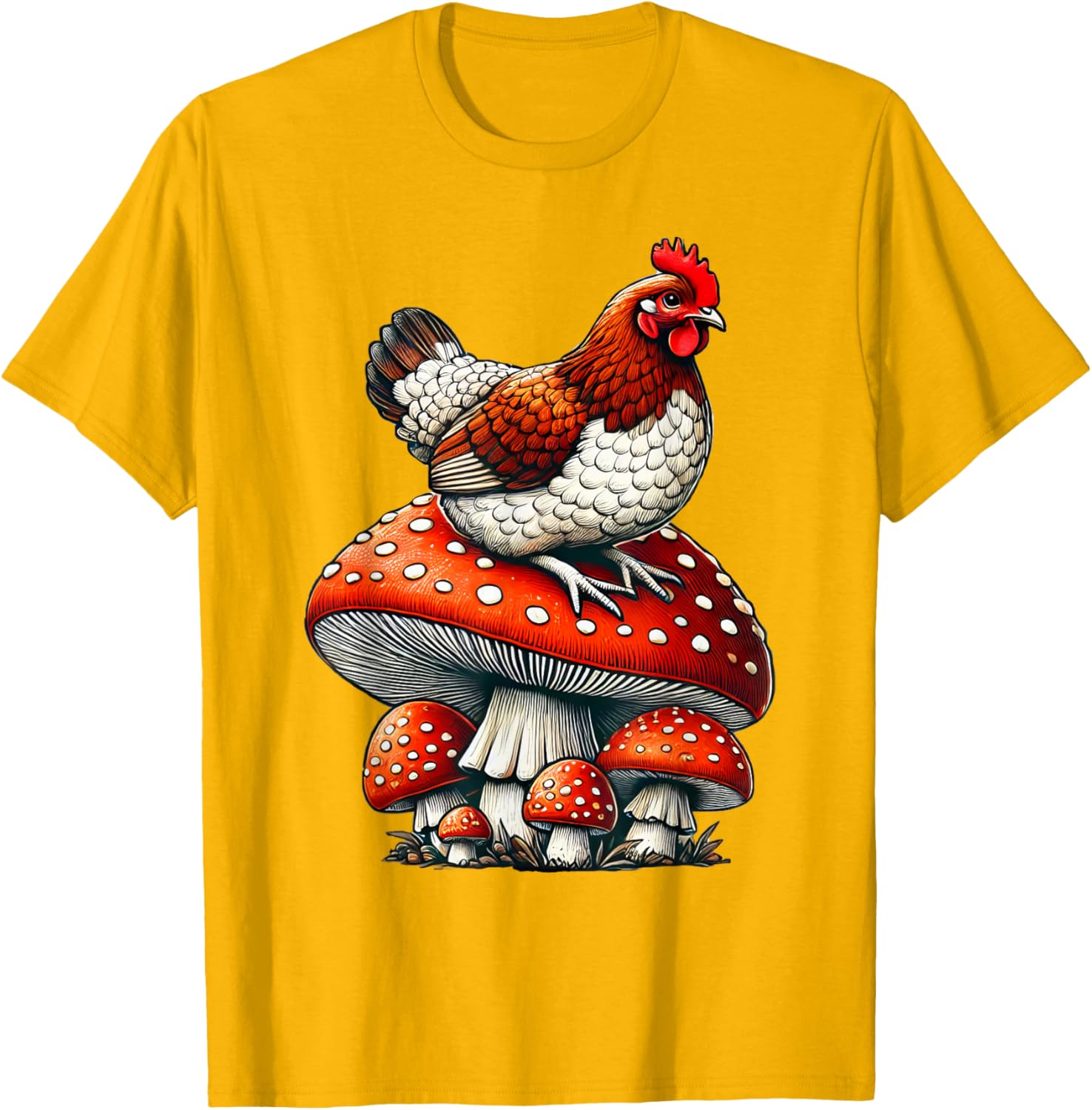 Cute Chicken Mushroom T-Shirt for Fun and Stylish Casual Wear - 8
