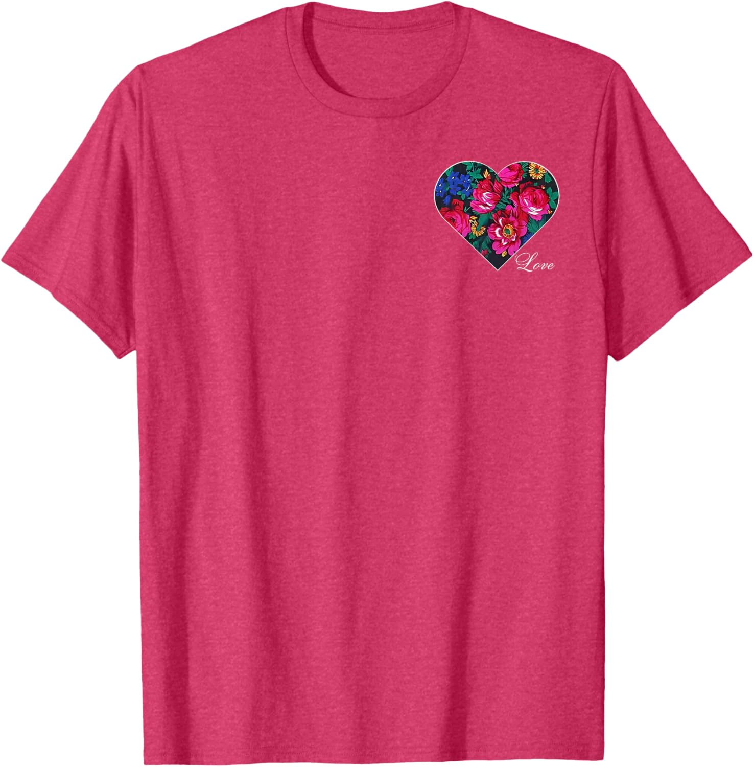 Floral Heart Love T-Shirt for Native American Women - Masani Scarf Design - 19