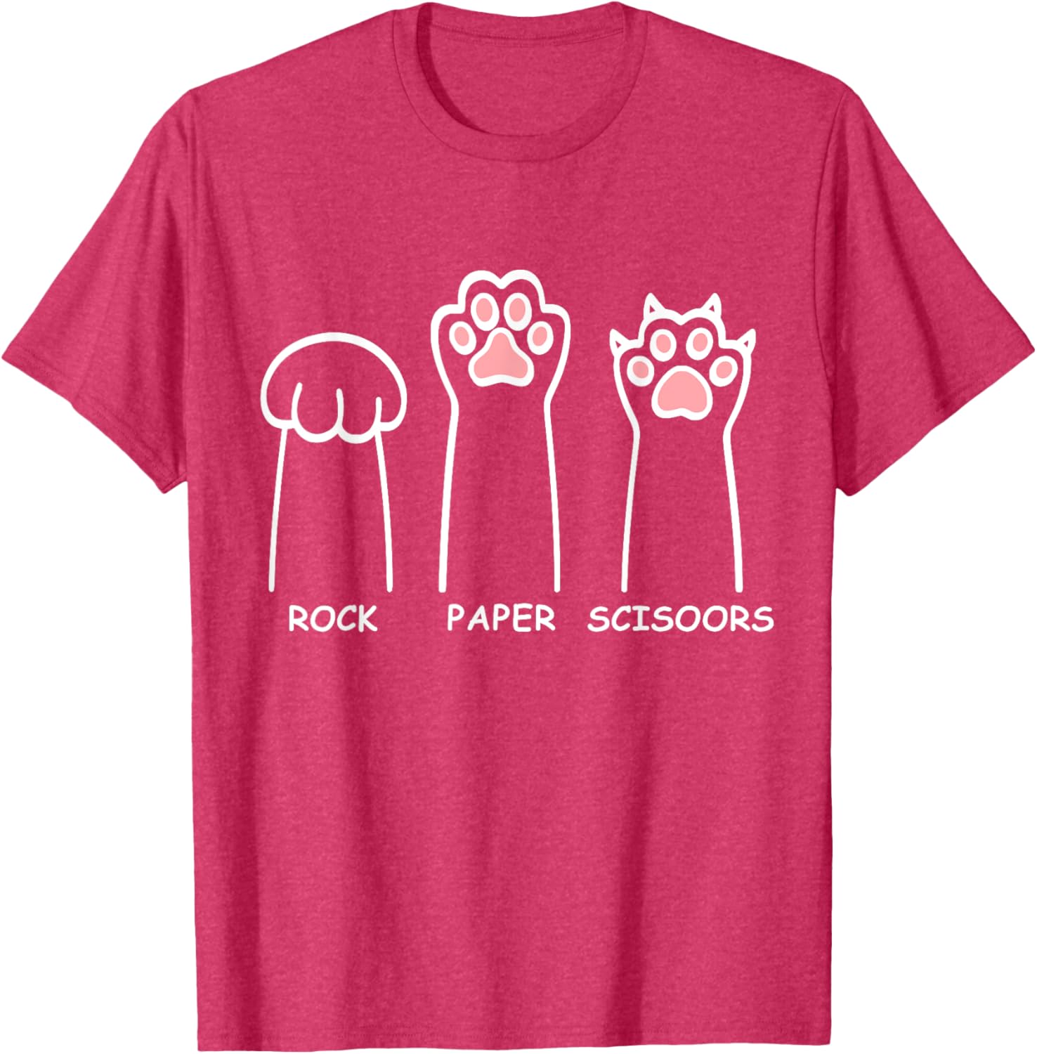 Funny Cat Paws Rock Paper Scissors T-Shirt for Men and Women - 2
